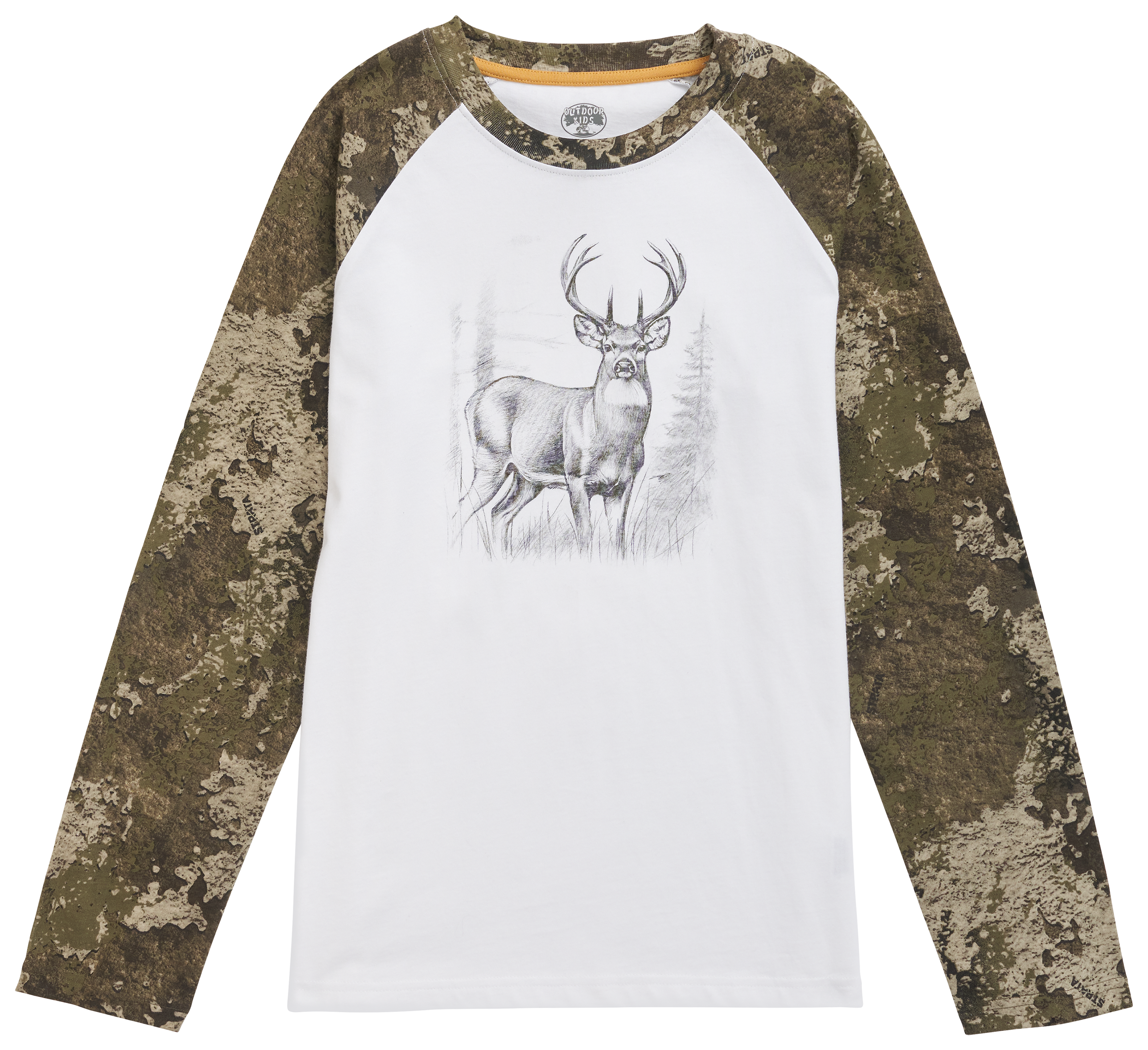 Image of Outdoor Kids Animal Raglan Long-Sleeve T-Shirt for Kids - TrueTimber Strata - XS