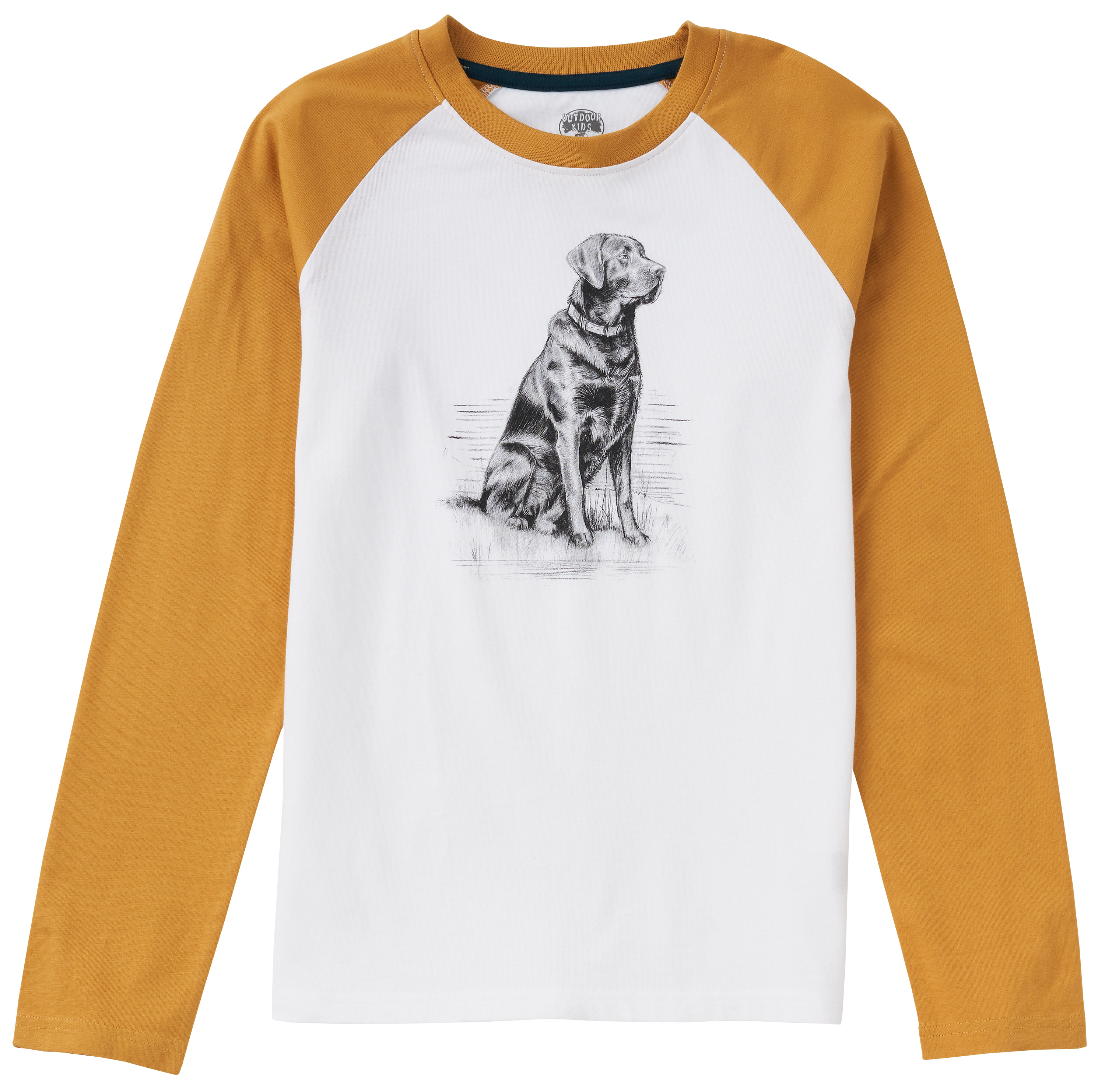 Image of Outdoor Kids Animal Raglan Long-Sleeve T-Shirt for Kids - Honey Mustard - XS