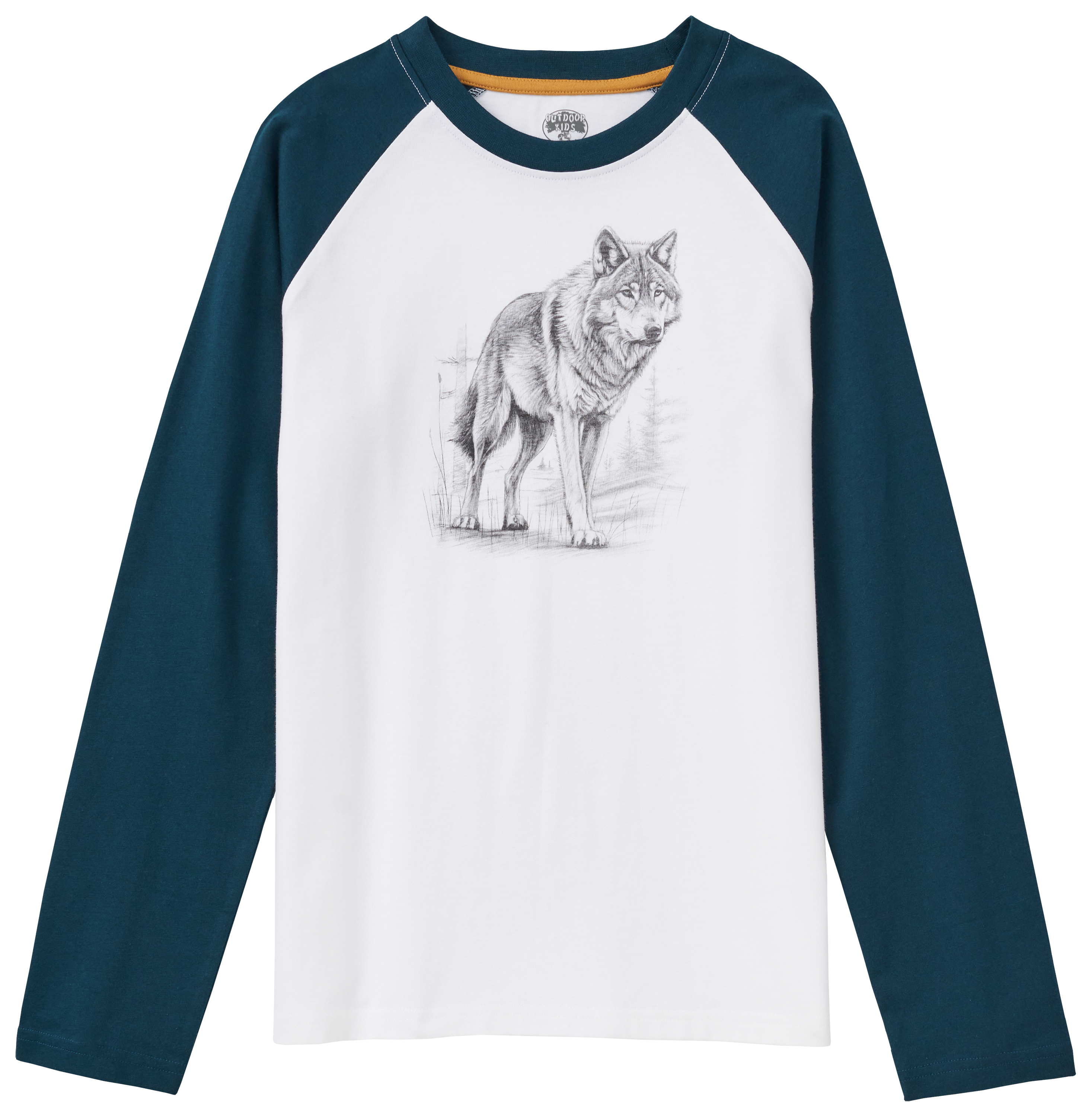 Image of Outdoor Kids Animal Raglan Long-Sleeve T-Shirt for Kids - Reflecting Pond - XS