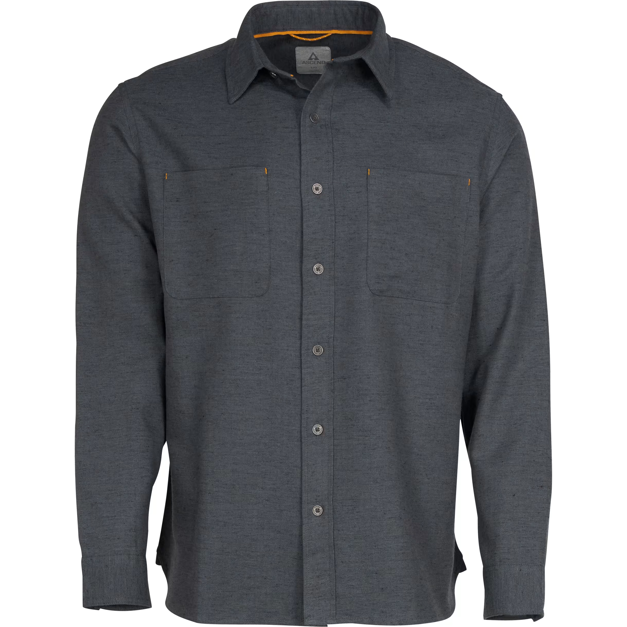 Image of Ascend Slub Herringbone Long-Sleeve Button-Down Shirt - Turbulence - S