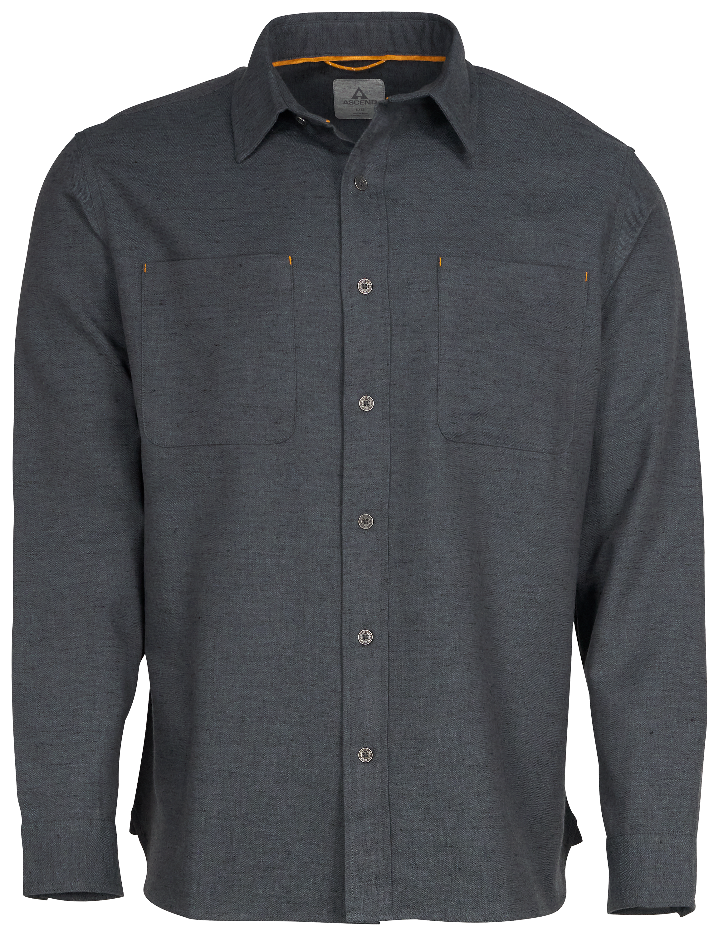 Image of Ascend Slub Herringbone Long-Sleeve Shirt for Men - Turbulence - M