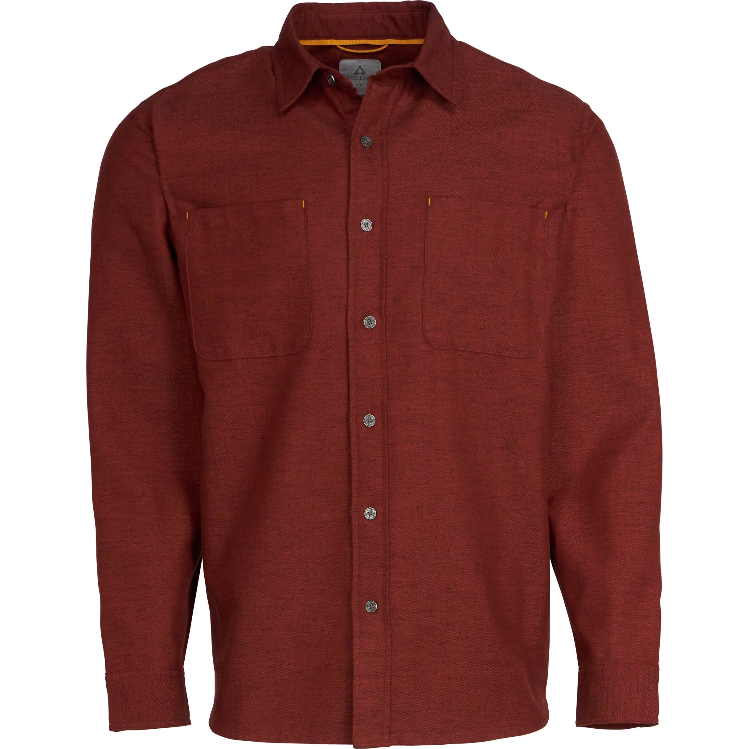 Image of Ascend Slub Herringbone Long-Sleeve Button-Down Shirt - Fired Brick