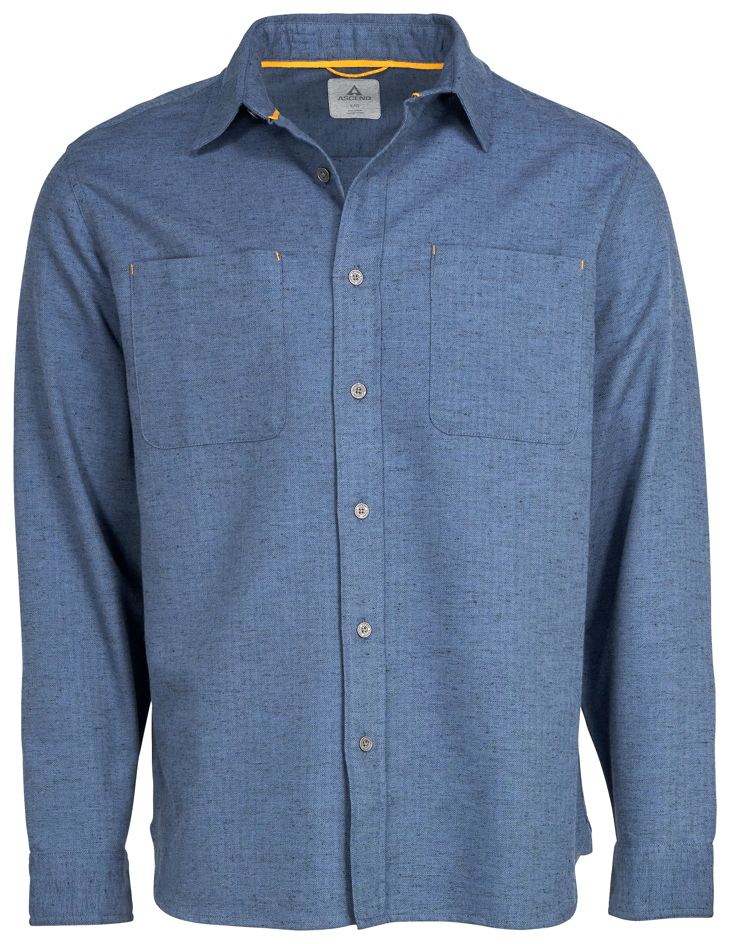 ASCEND Slub Herringbone Long-Sleeve Button-Down Shirt for Men