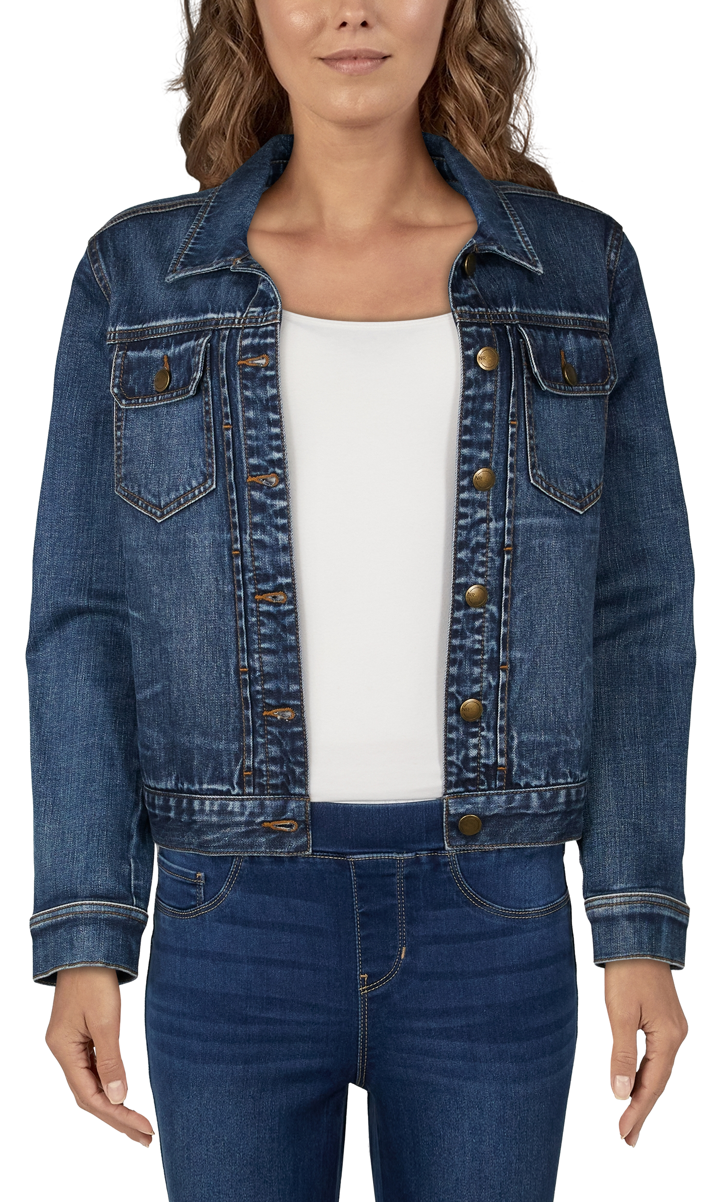 Image of Natural Reflections Stretch Denim Jacket for Ladies