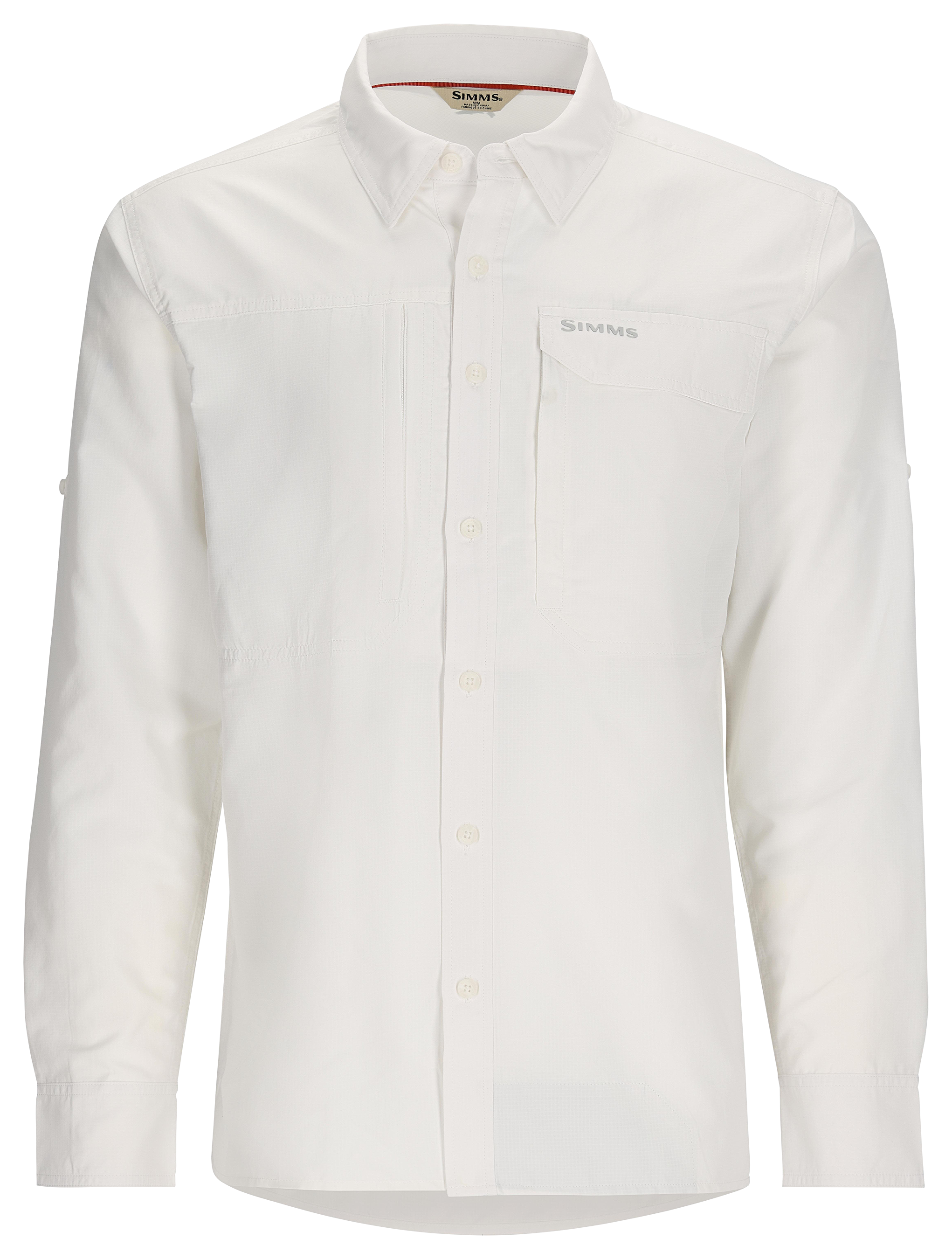 Image of Simms Guide Logo Long-Sleeve Shirt for Men - White - 3XL