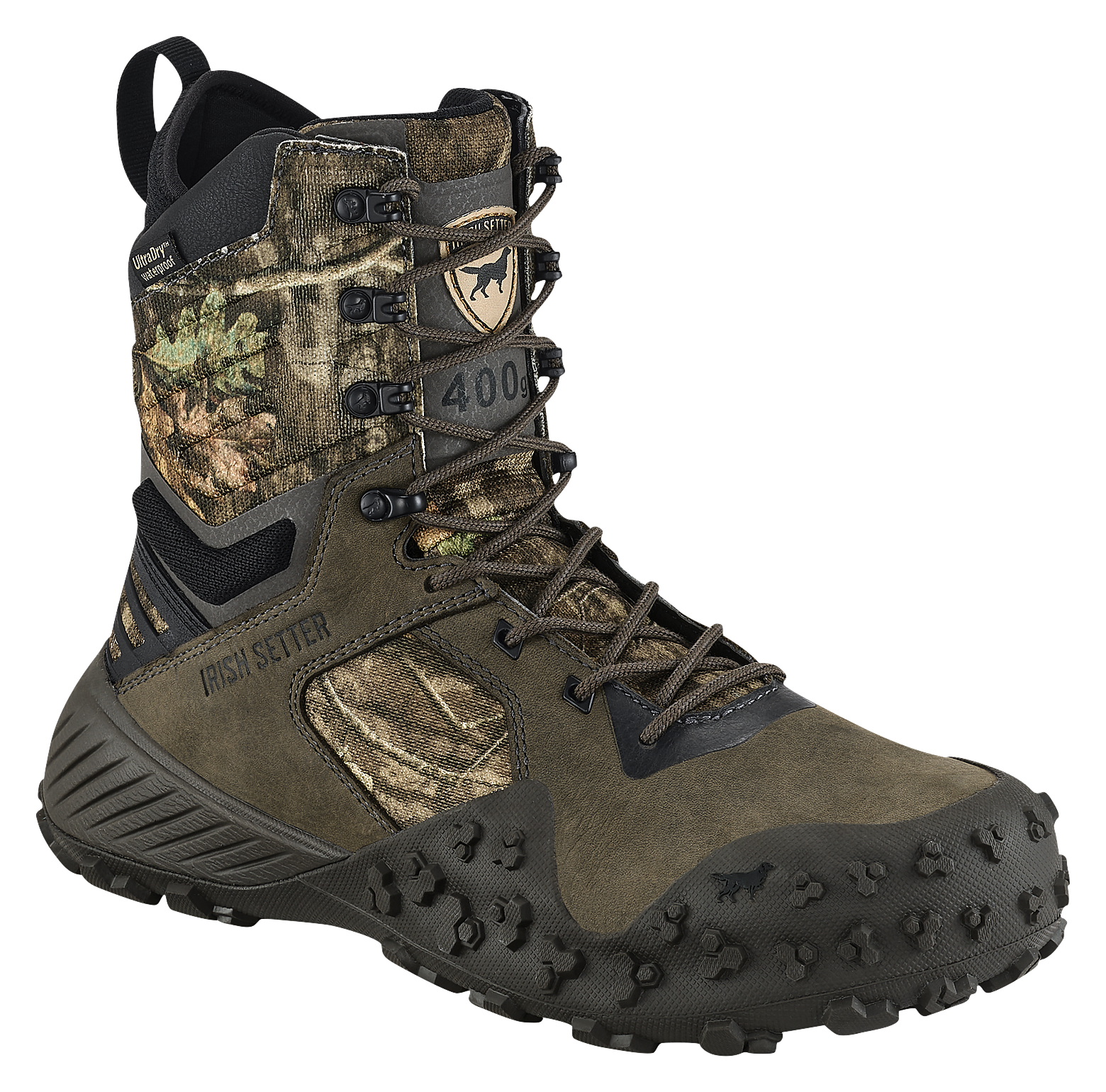 Irish Setter VaprTrek Insulated Waterproof Hunting Boots for Men - Mossy Oak Country Roots - 10W