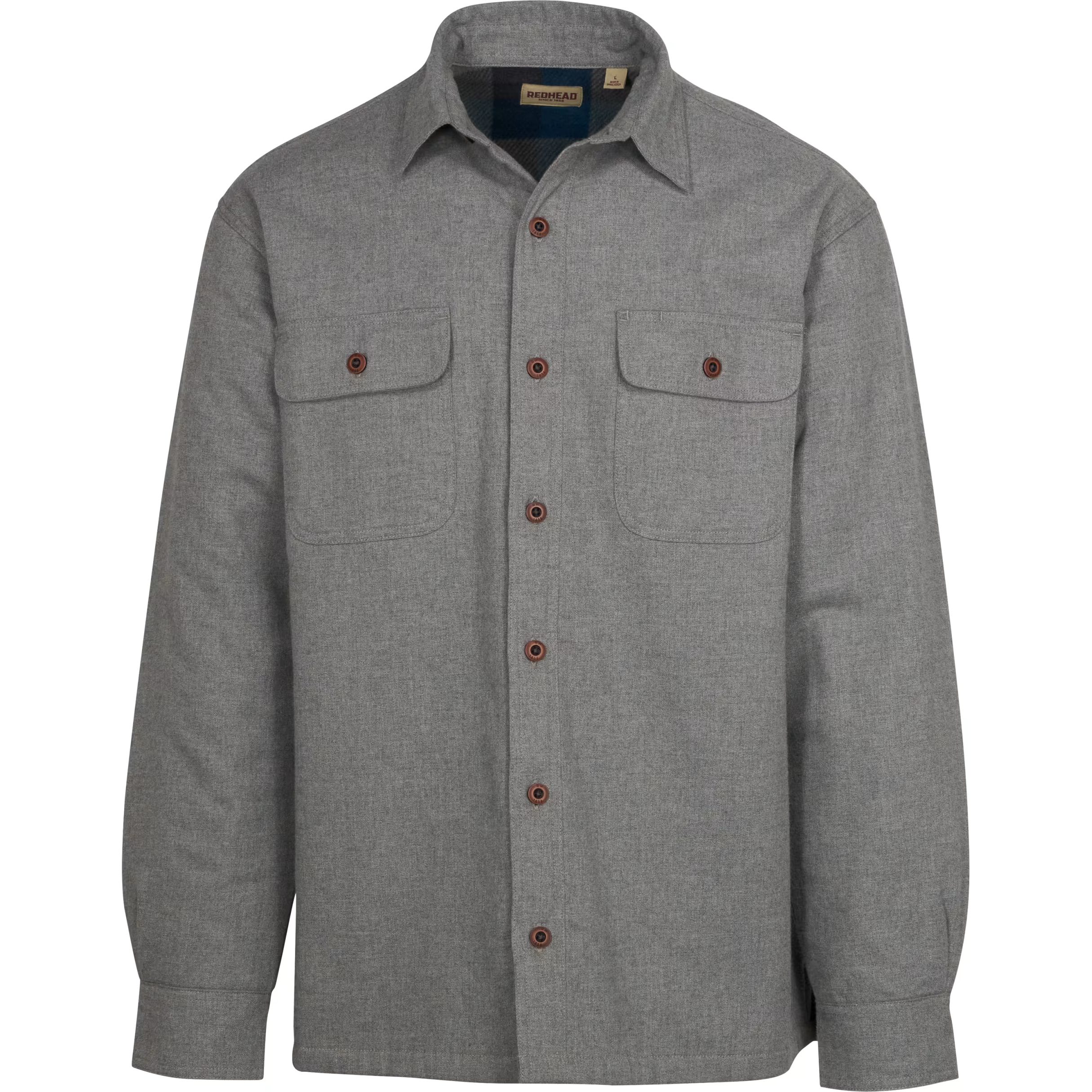 REDHEAD Fleece-Lined Flannel Plaid Long-Sleeve Shirt for Men