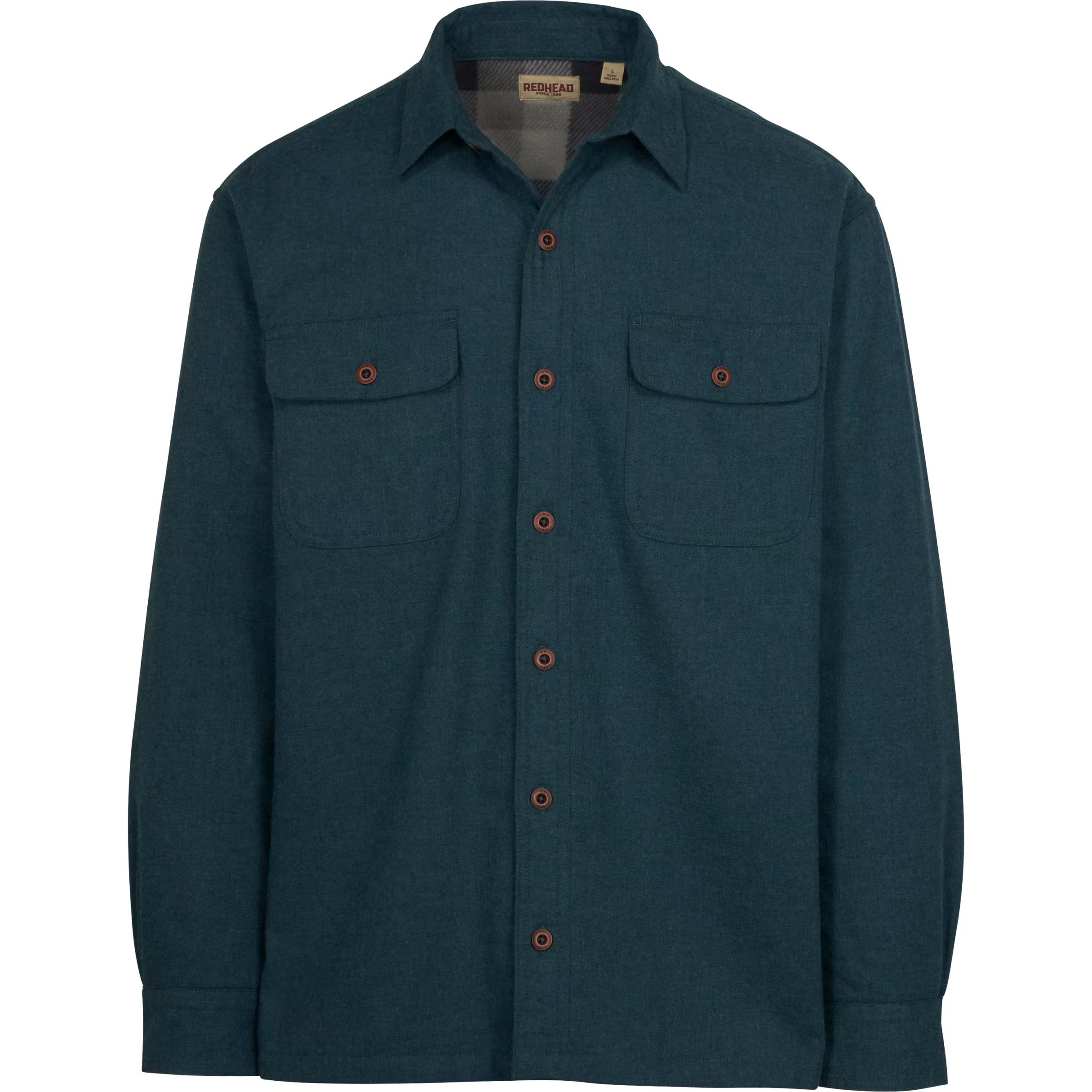 REDHEAD Fleece-Lined Flannel Plaid Long-Sleeve Shirt for Men
