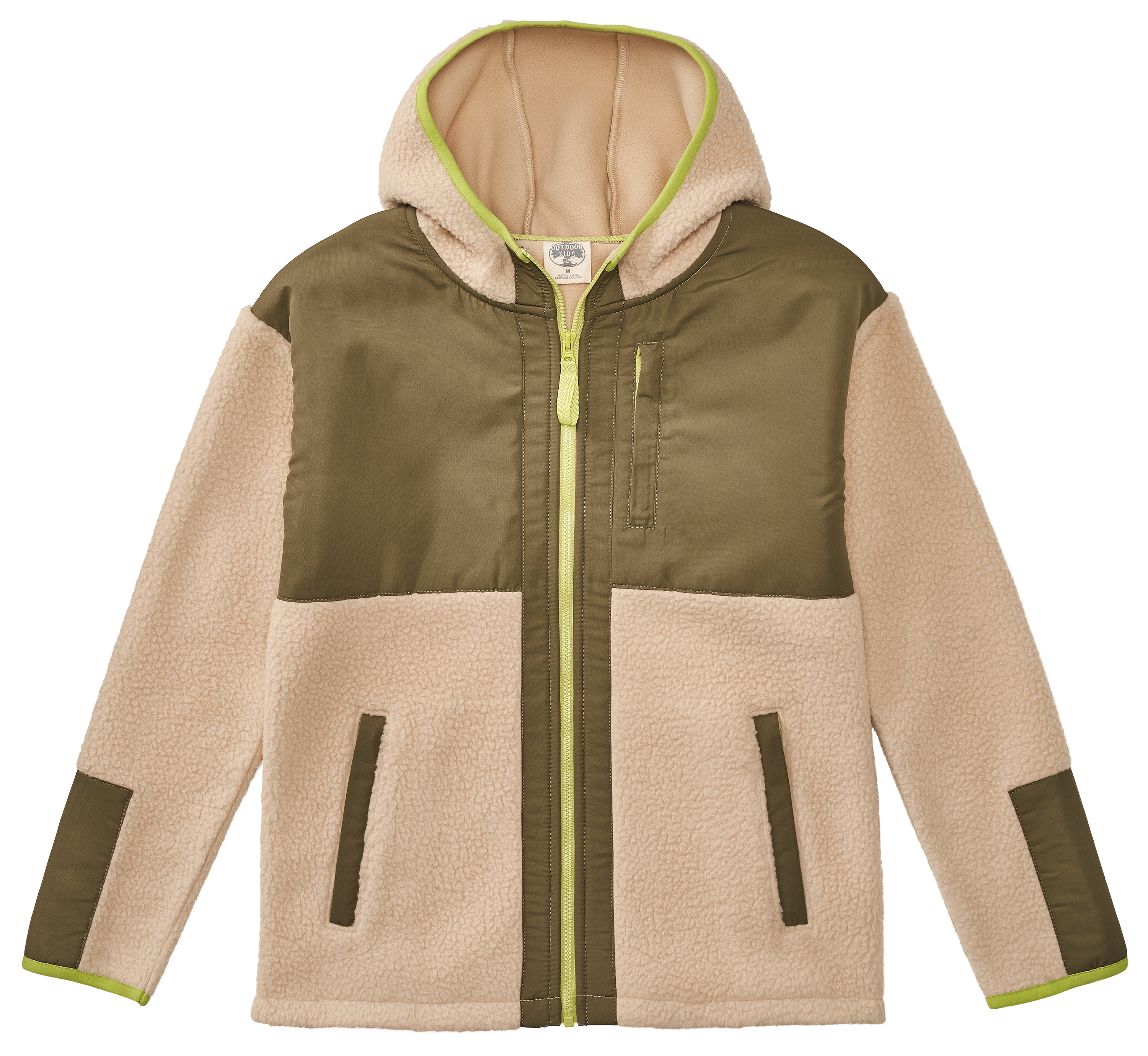 Image of Outdoor Kids Trail Fleece Jacket for Kids - Pale Khaki - XS