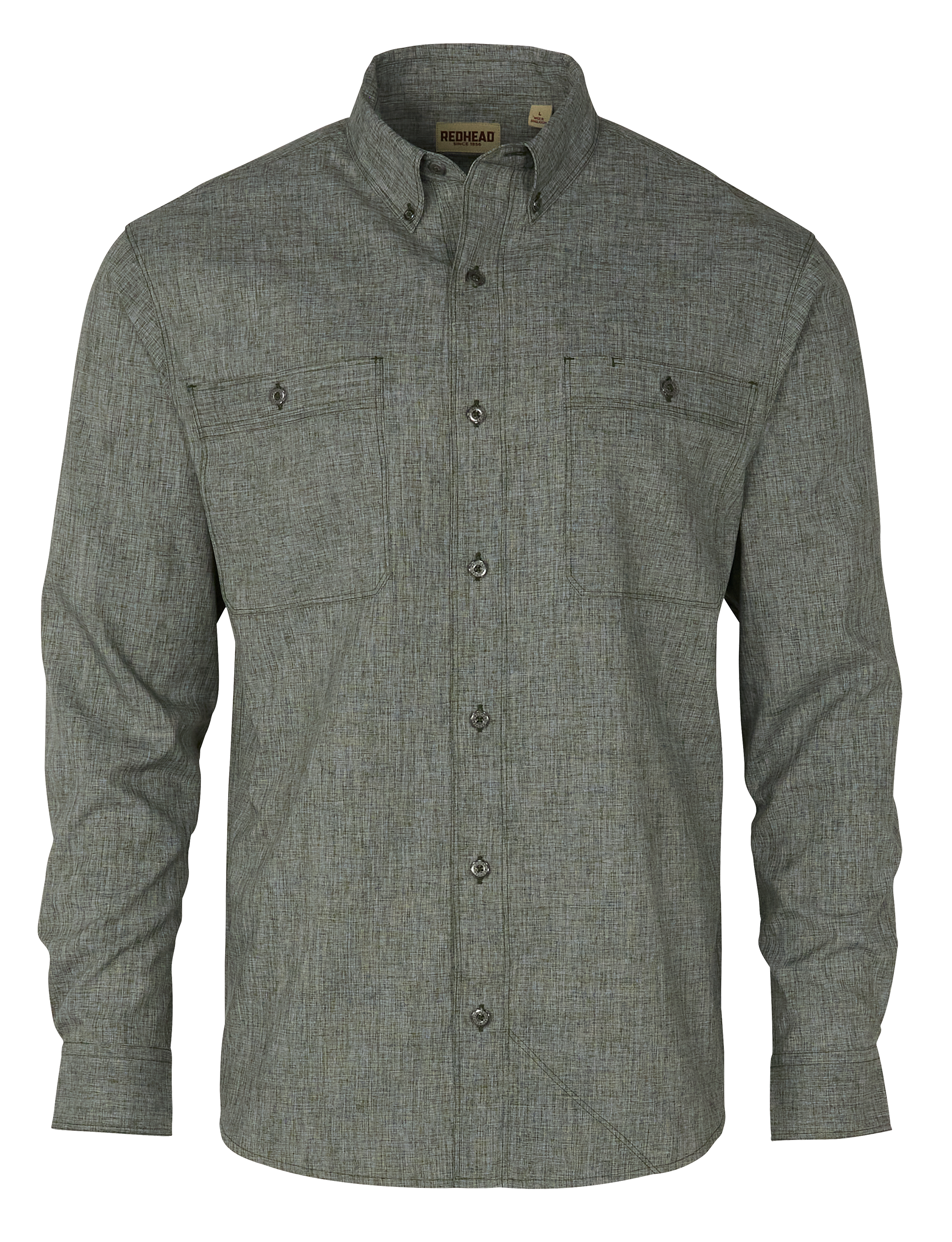 Image of RedHead Pro Series Chambray Long-Sleeve Shirt for Men - Green - S