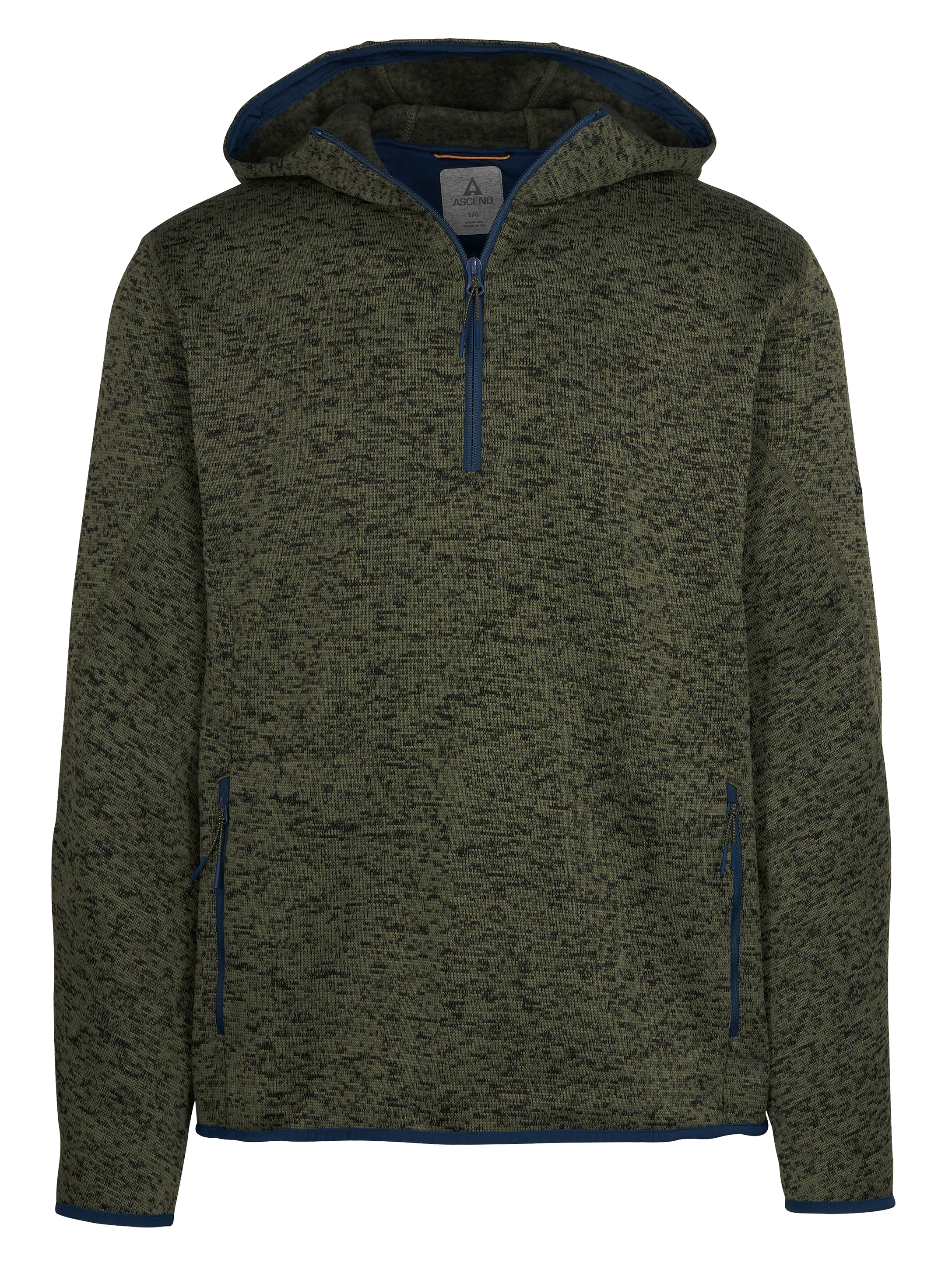 Image of Ascend Expedition Quarter-Zip Fleece Long-Sleeve Hoodie for Men - Four Leaf Clover - M