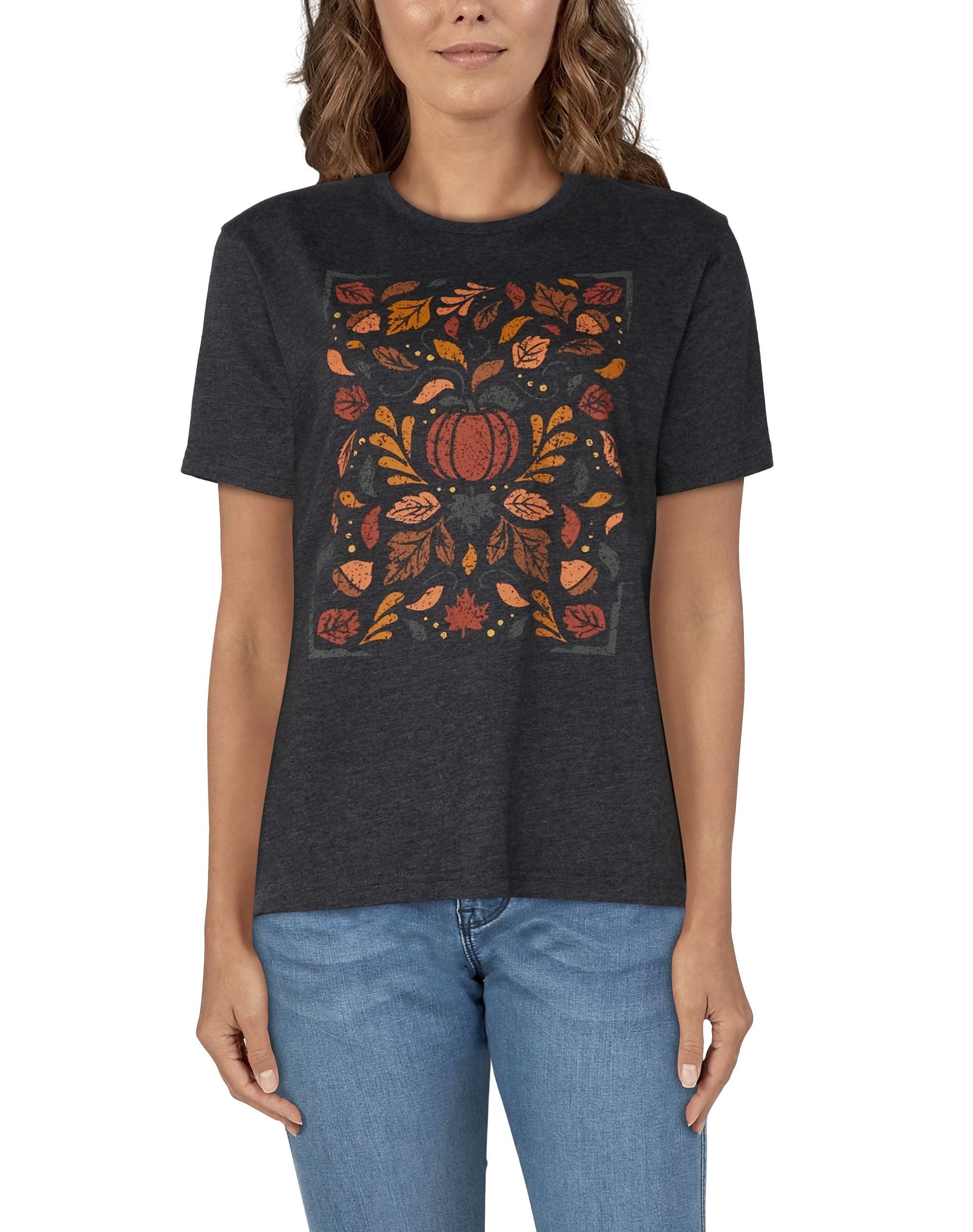 Natural Reflections Pumpkin Short-Sleeve T-Shirt for Ladies                                                                     