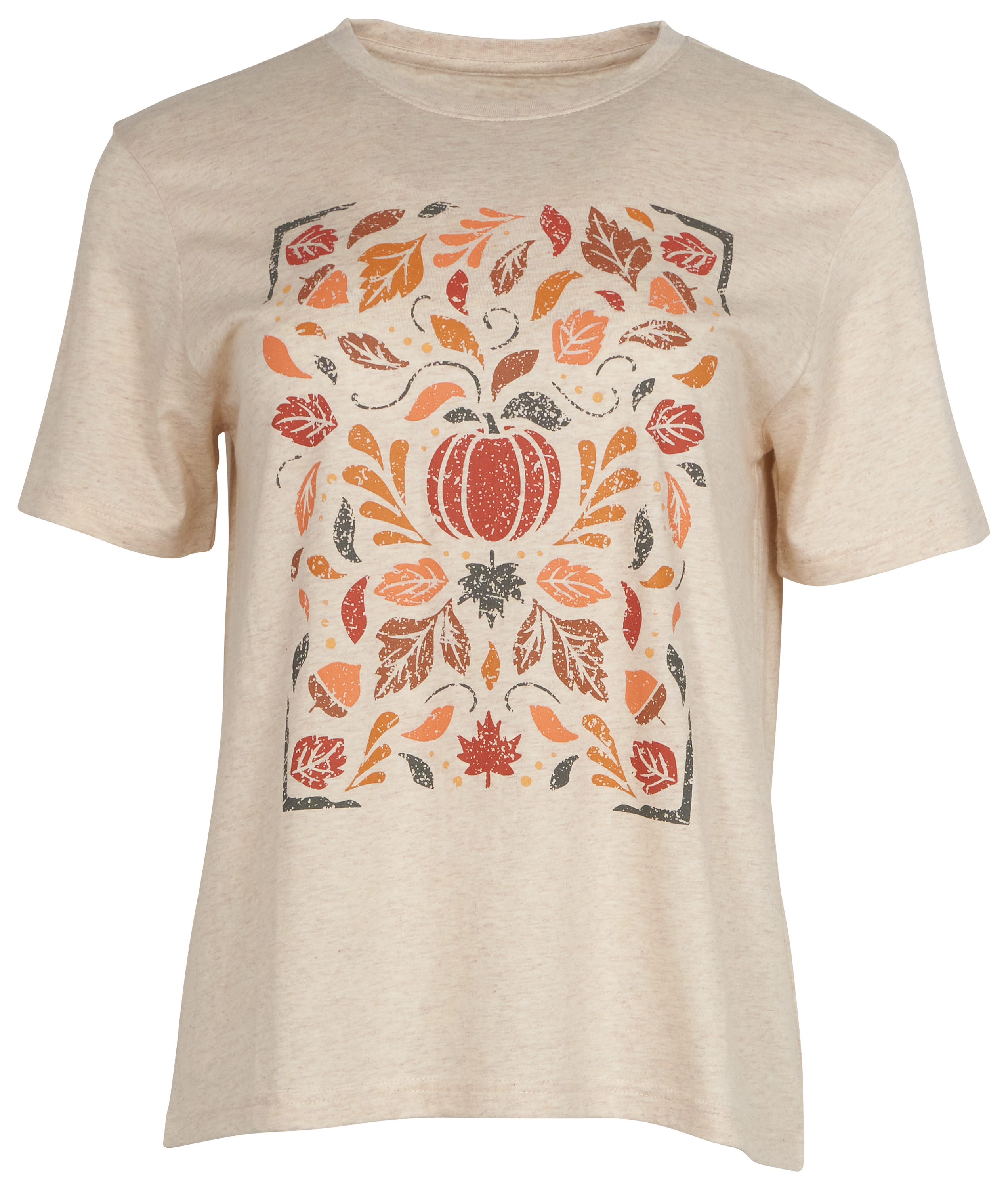 Image of Natural Reflections Pumpkin Short-Sleeve T-Shirt - Oatmeal Heather