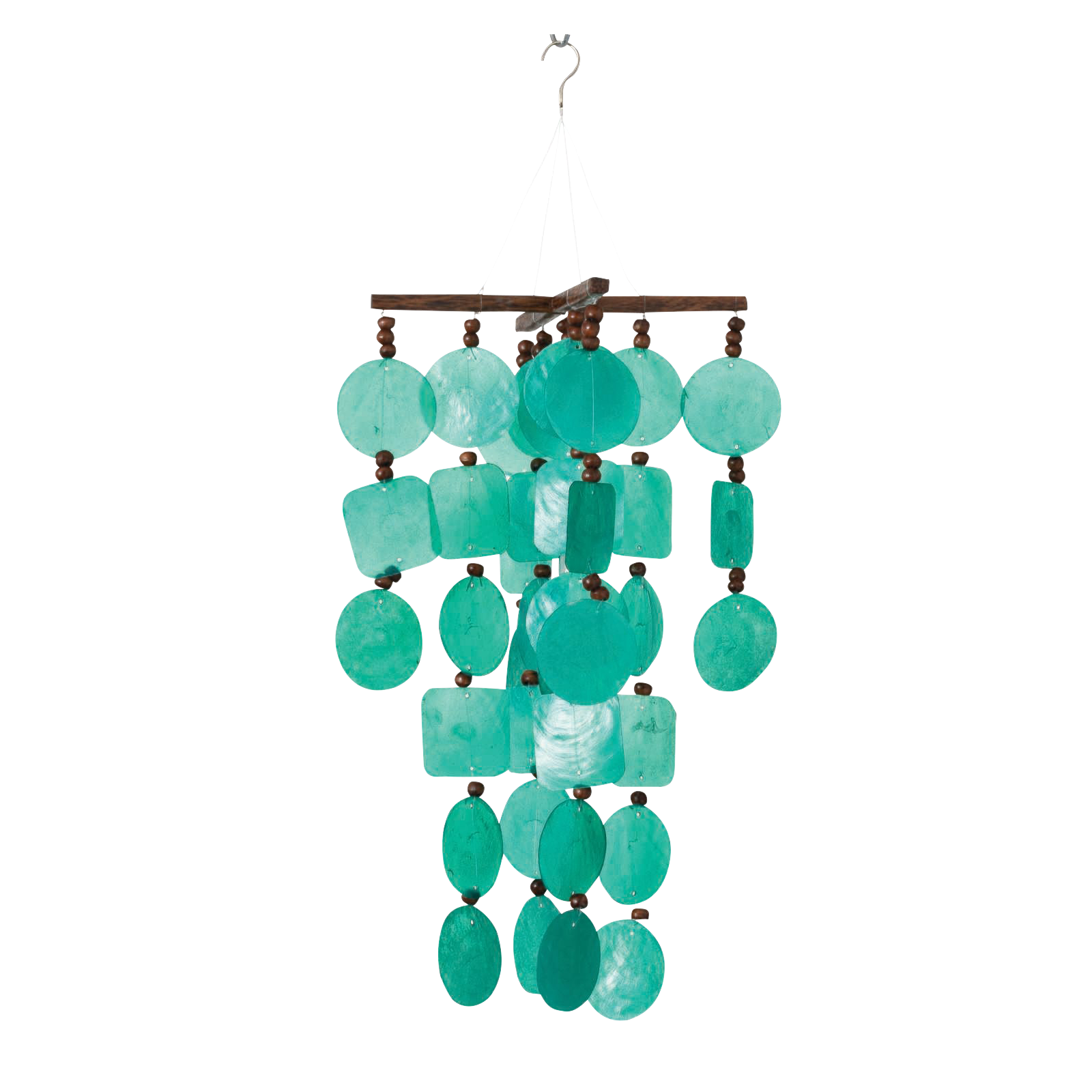 Image of Woodstock Chimes Patina Green Capiz Wind Chime