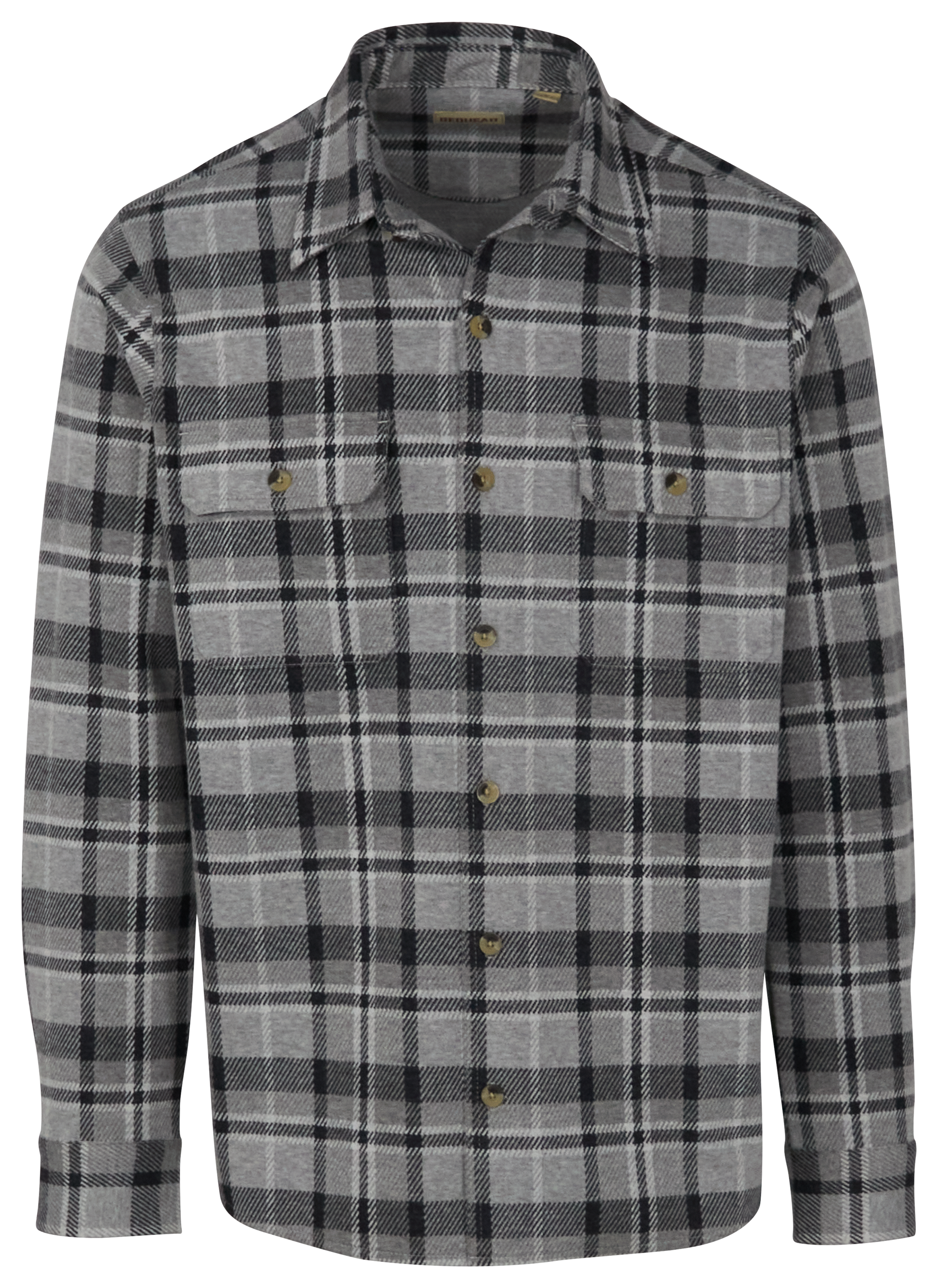 Image of RedHead River Basin Knit Long-Sleeve Shirt for Men - Limestone Plaid