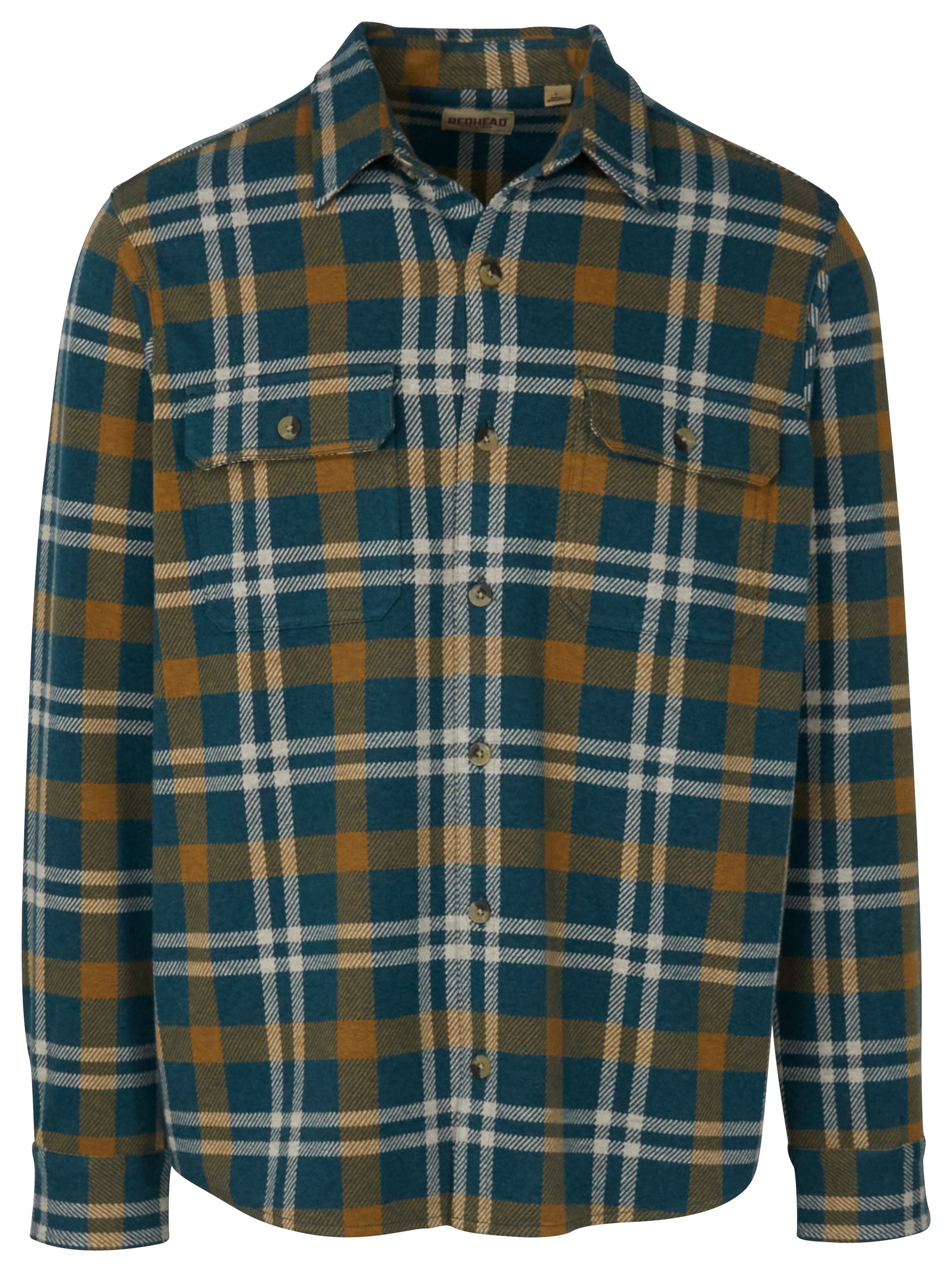 Image of RedHead River Basin Knit Long-Sleeve Shirt for Men - Dark Slate Plaid