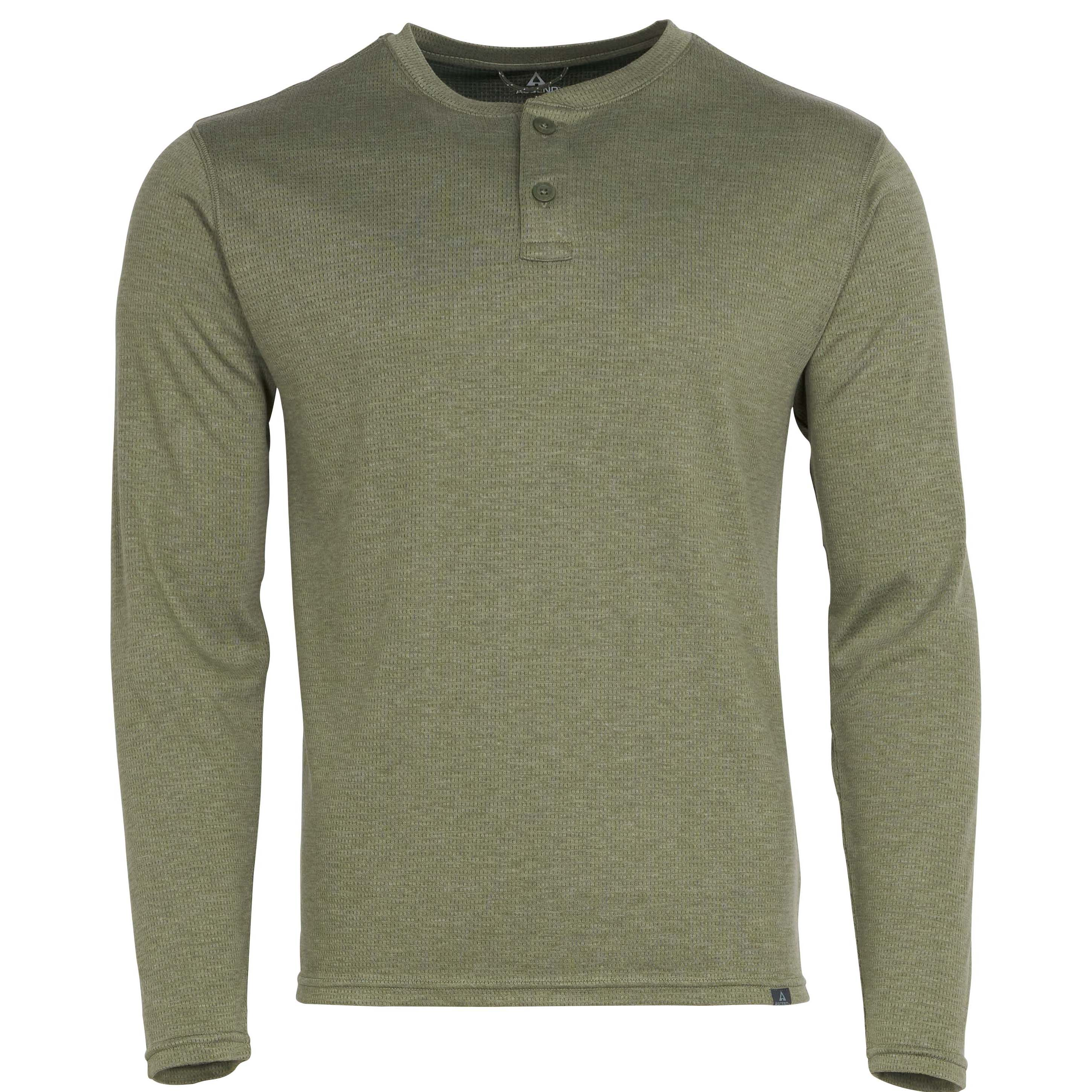 Image of Ascend Tech Long-Sleeve Henley for Men - Four Leaf Clover - M