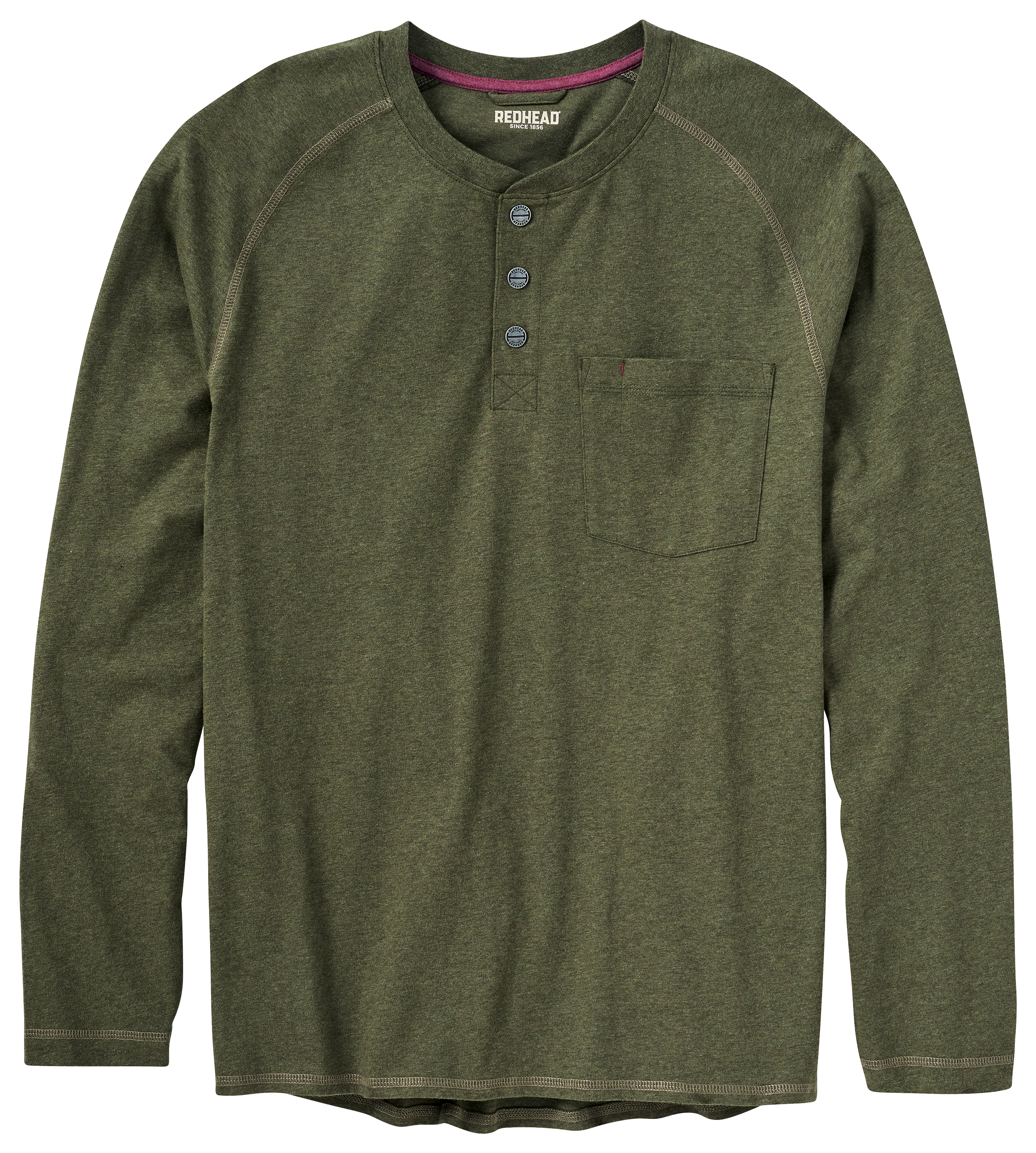 Image of RedHead Pro Series Pocket Long-Sleeve Work Henley for Men - Kelp Heather - S