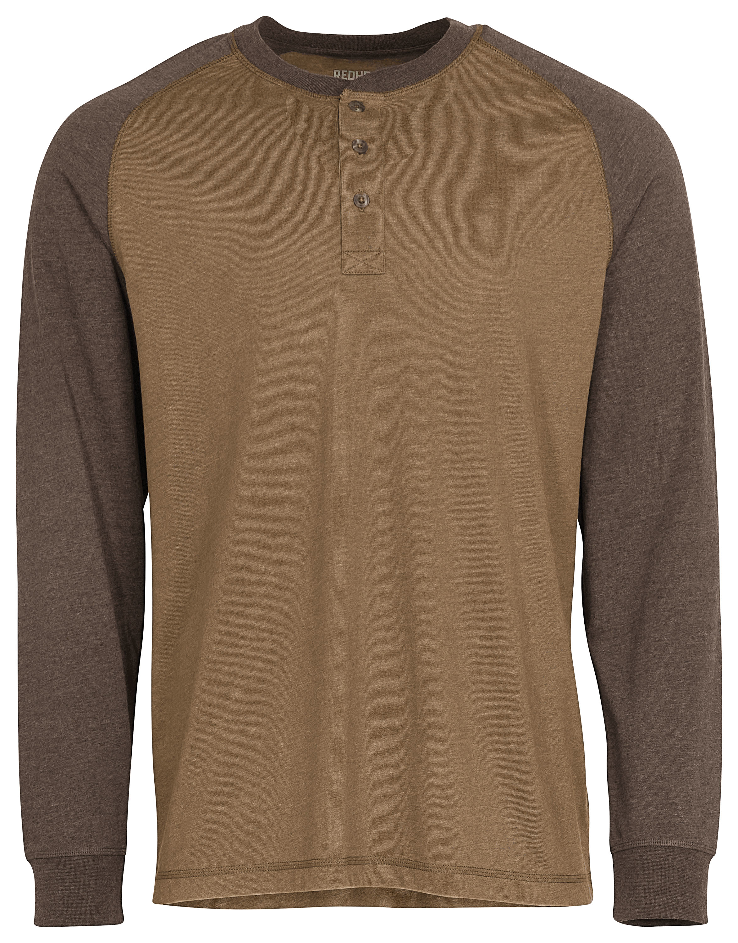 Image of RedHead Macks Creek Long-Sleeve Henley for Men - Ermine/Dark Earth