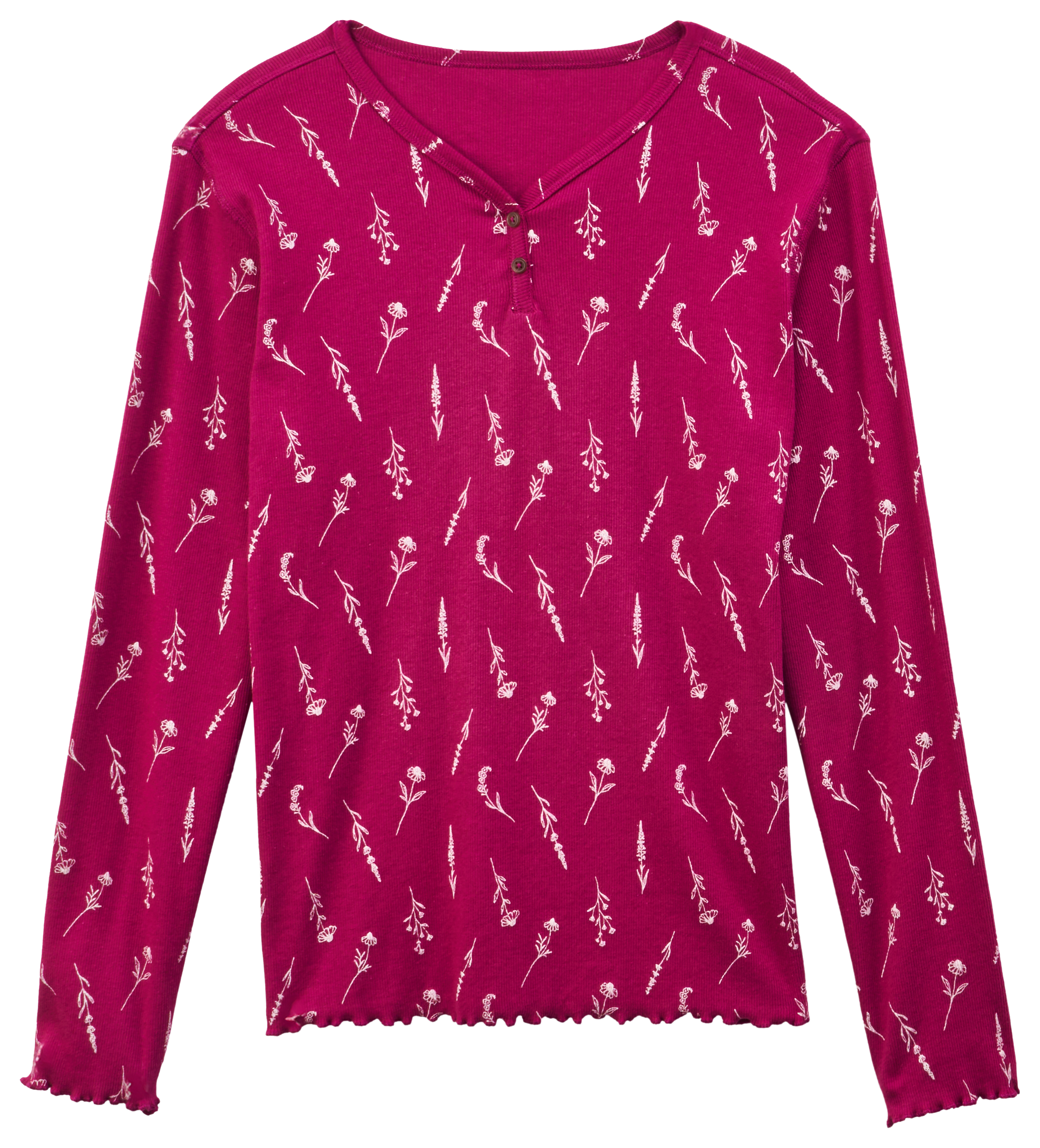 Image of Bass Pro Shops Printed Long-Sleeve Thermal Shirt for Kids - Raspberry Radiance - XS