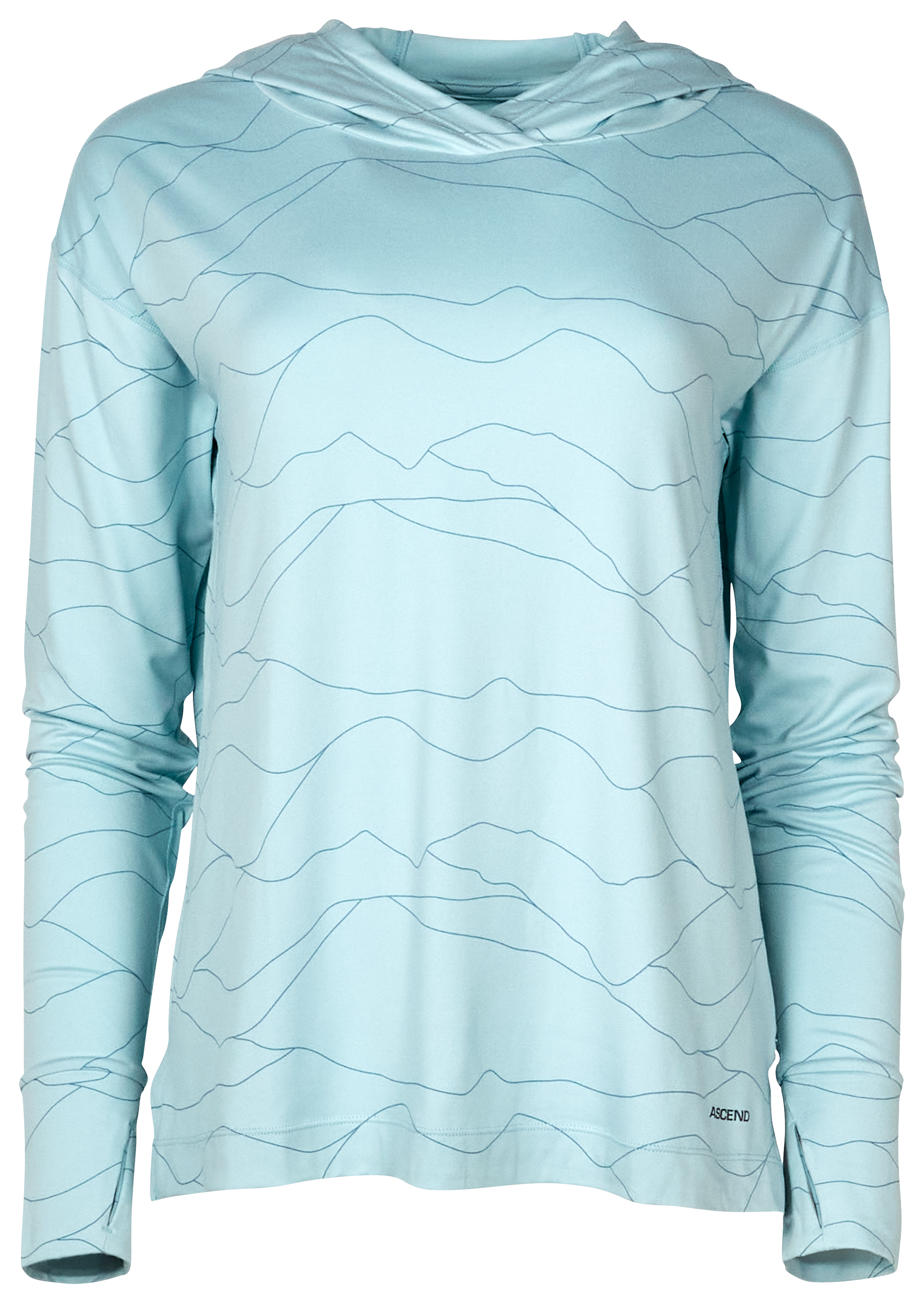 Image of Ascend Evolve Performance Long-Sleeve Hoodie for Ladies - Blue Mountain Print - XS