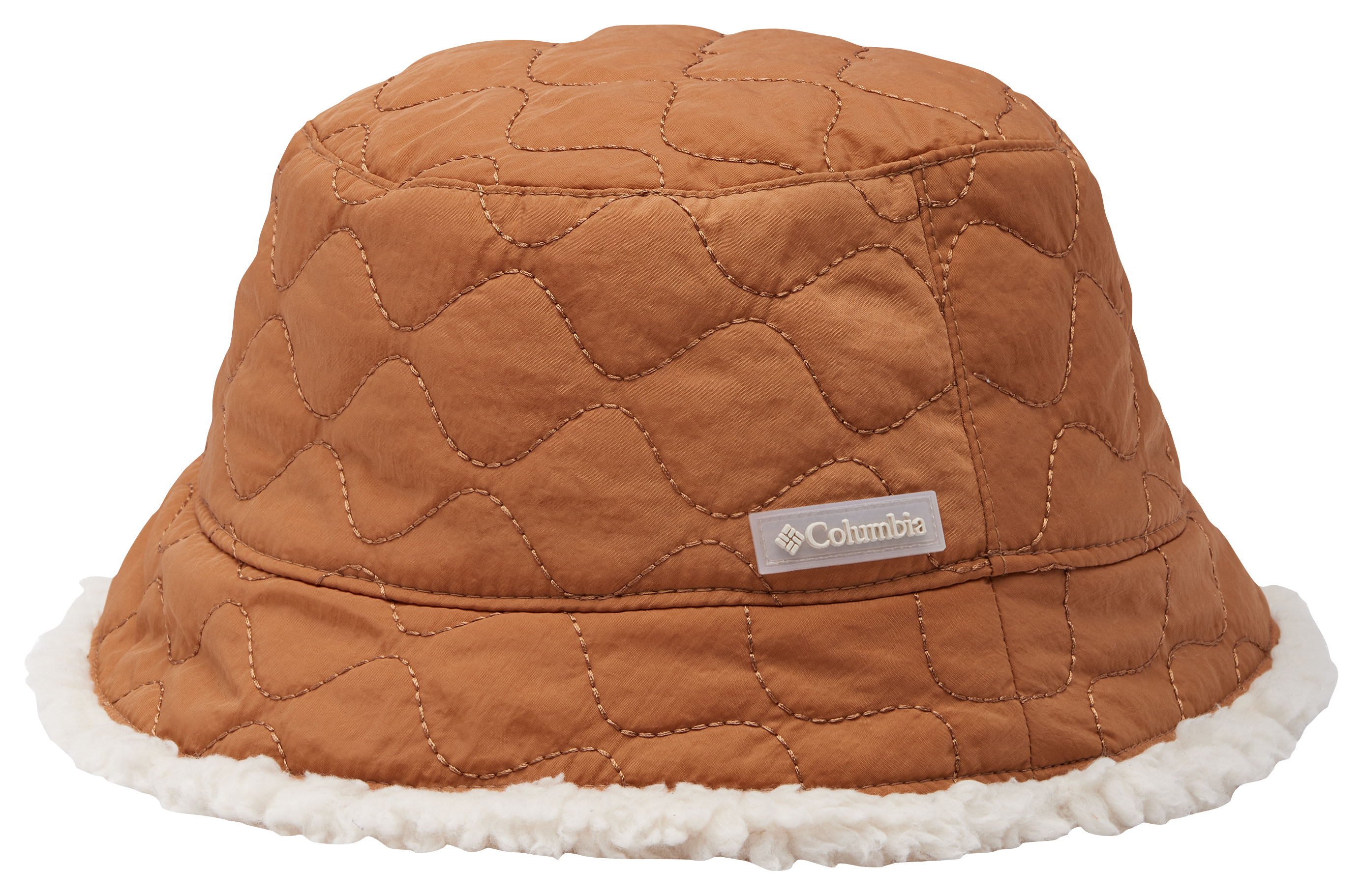 Image of Columbia Winter Pass II Reversible Bucket Hat for Ladies - Camel Brown/Chalk - L/XL