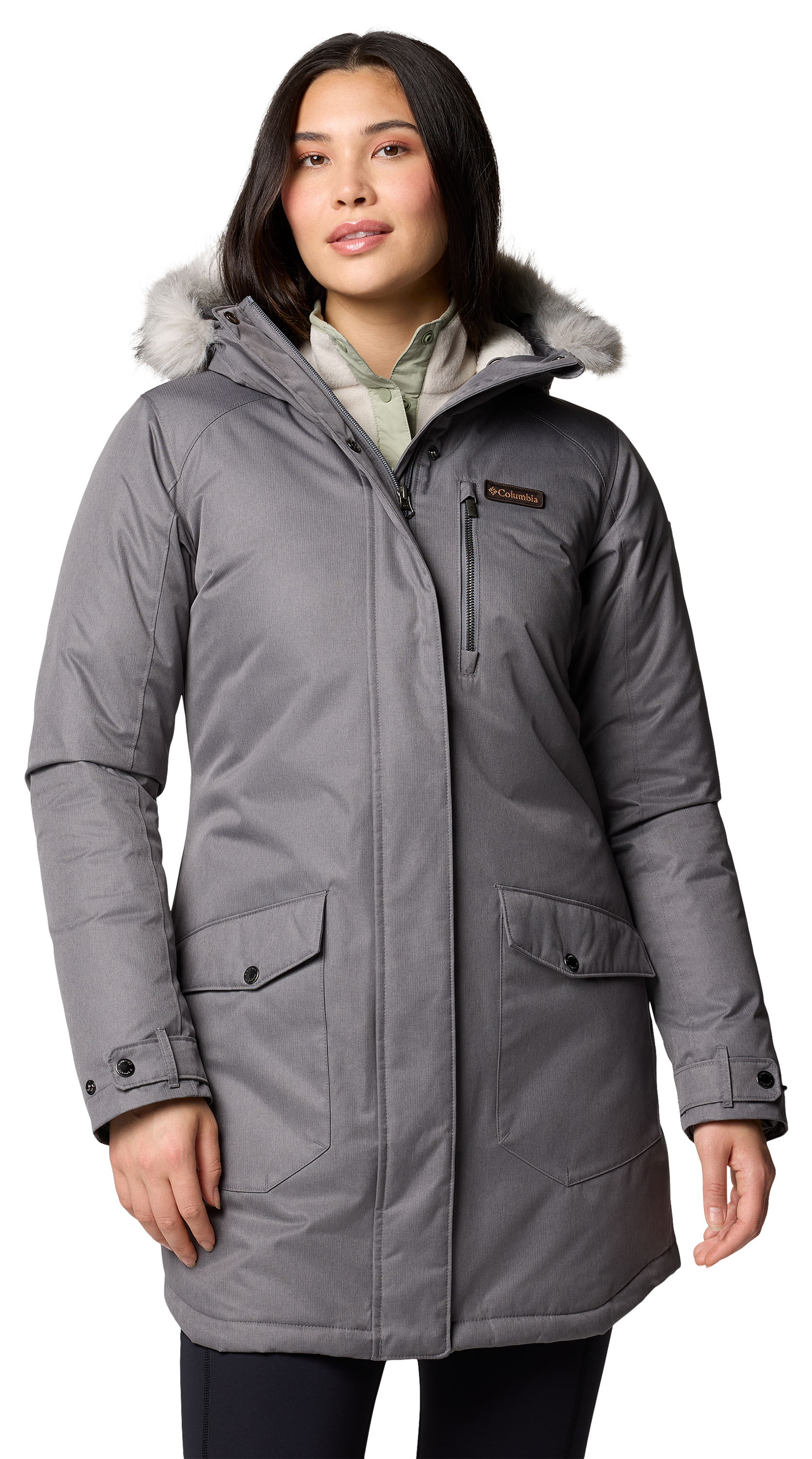 Image of Columbia Suttle Mountain Insulated Long Jacket for Ladies - City Grey - S