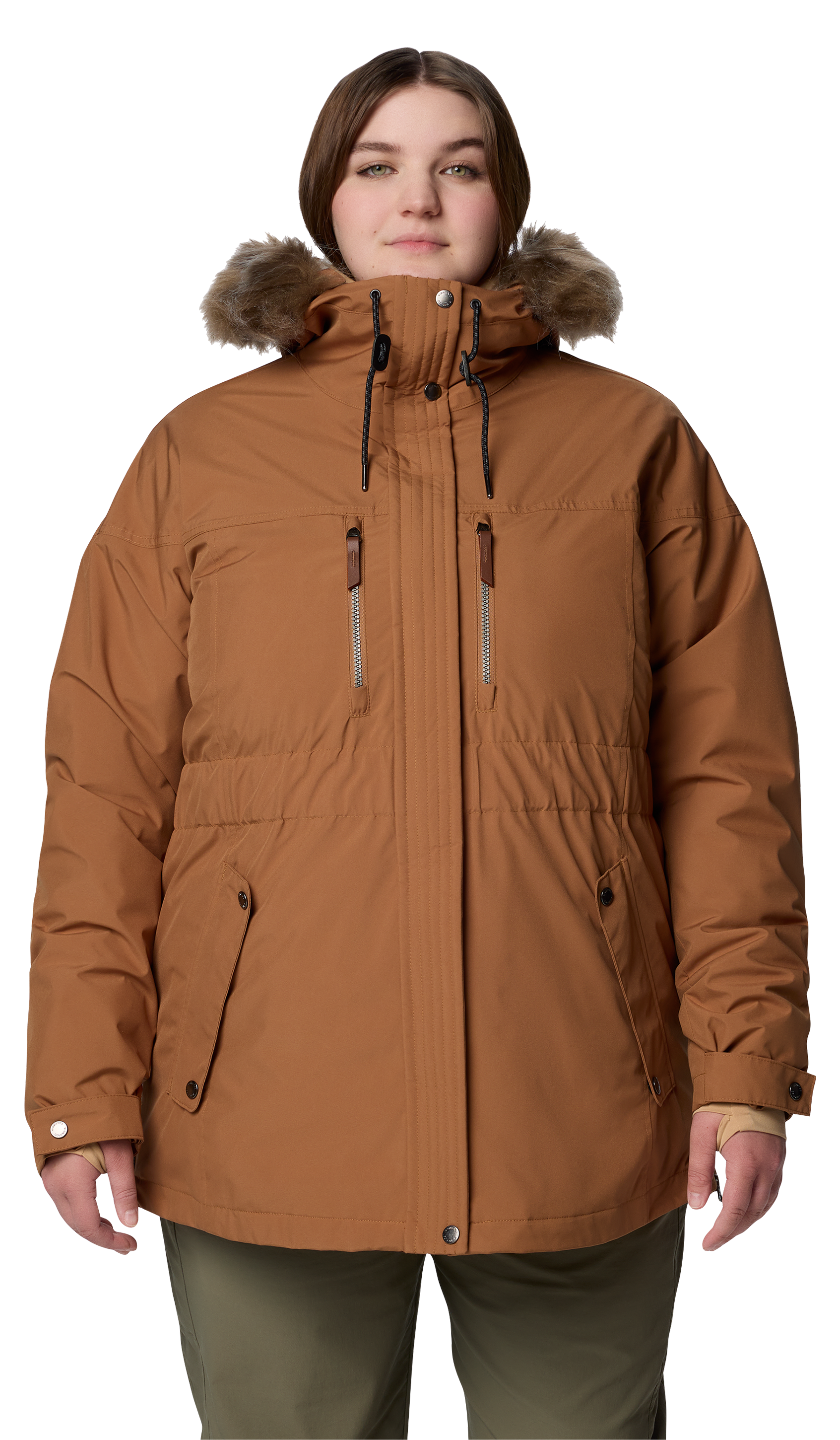 Image of Columbia Payton Pass II Interchange Jacket for Ladies - Camel Brown - 1X