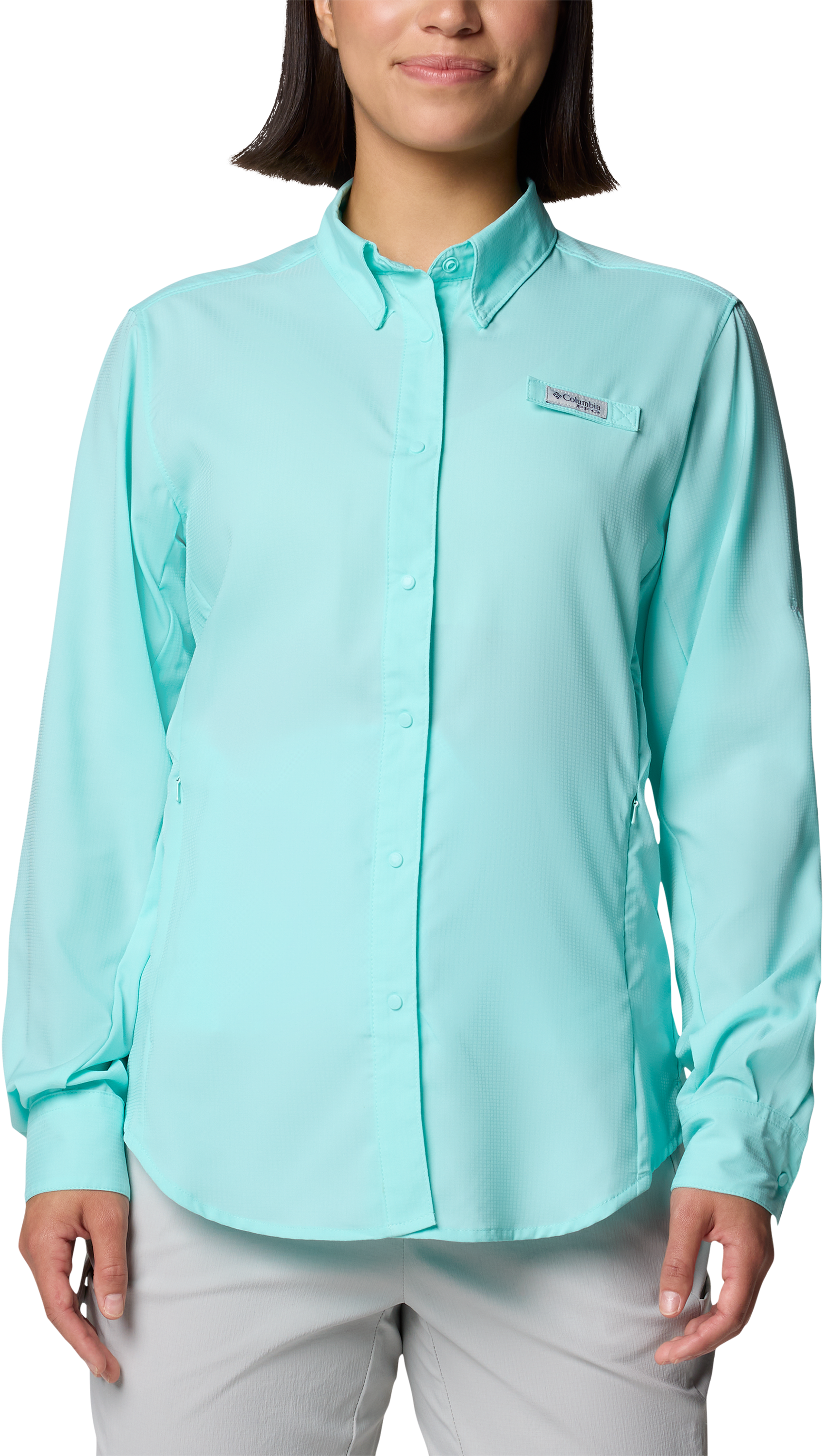 Image of Columbia PFG Tamiami II Long-Sleeve Button-Down Shirt - Gulf Stream