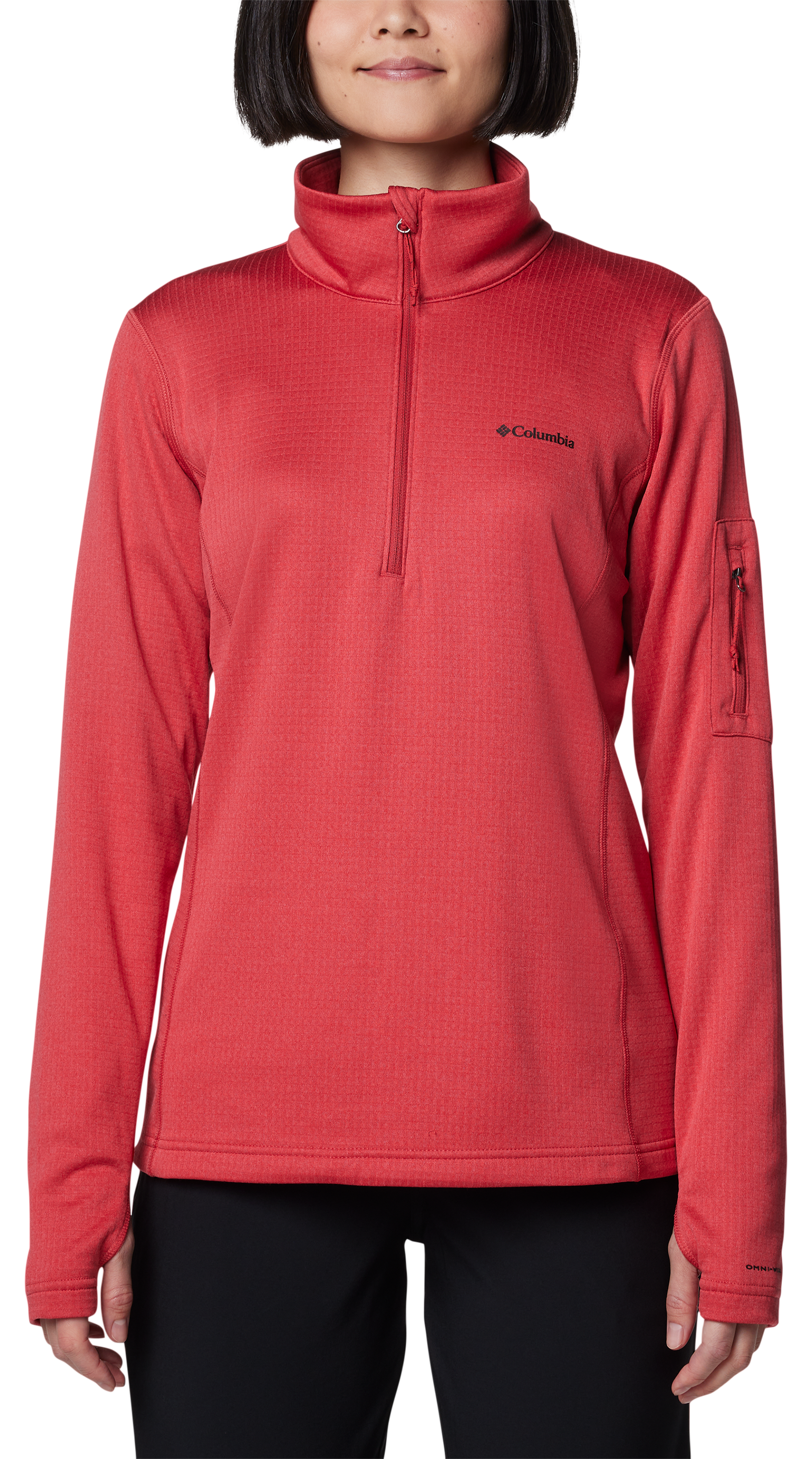 Image of Columbia Park View Grid Fleece Long-Sleeve Half-Zip for Ladies - Daredevil - S