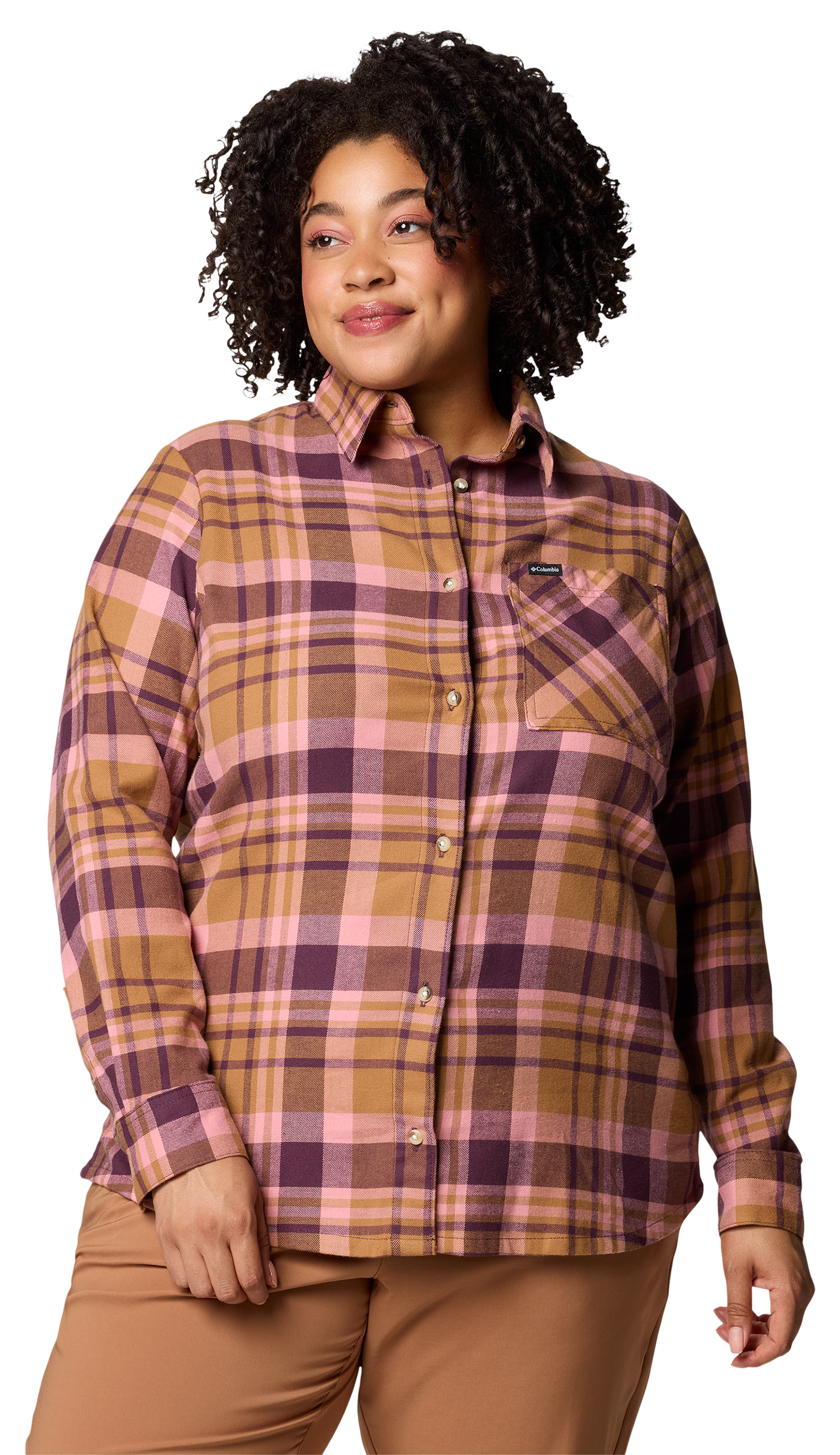 Image of Columbia Calico Basin Flannel Long-Sleeve Button-Down Shirt - Moonvista Multiplaid