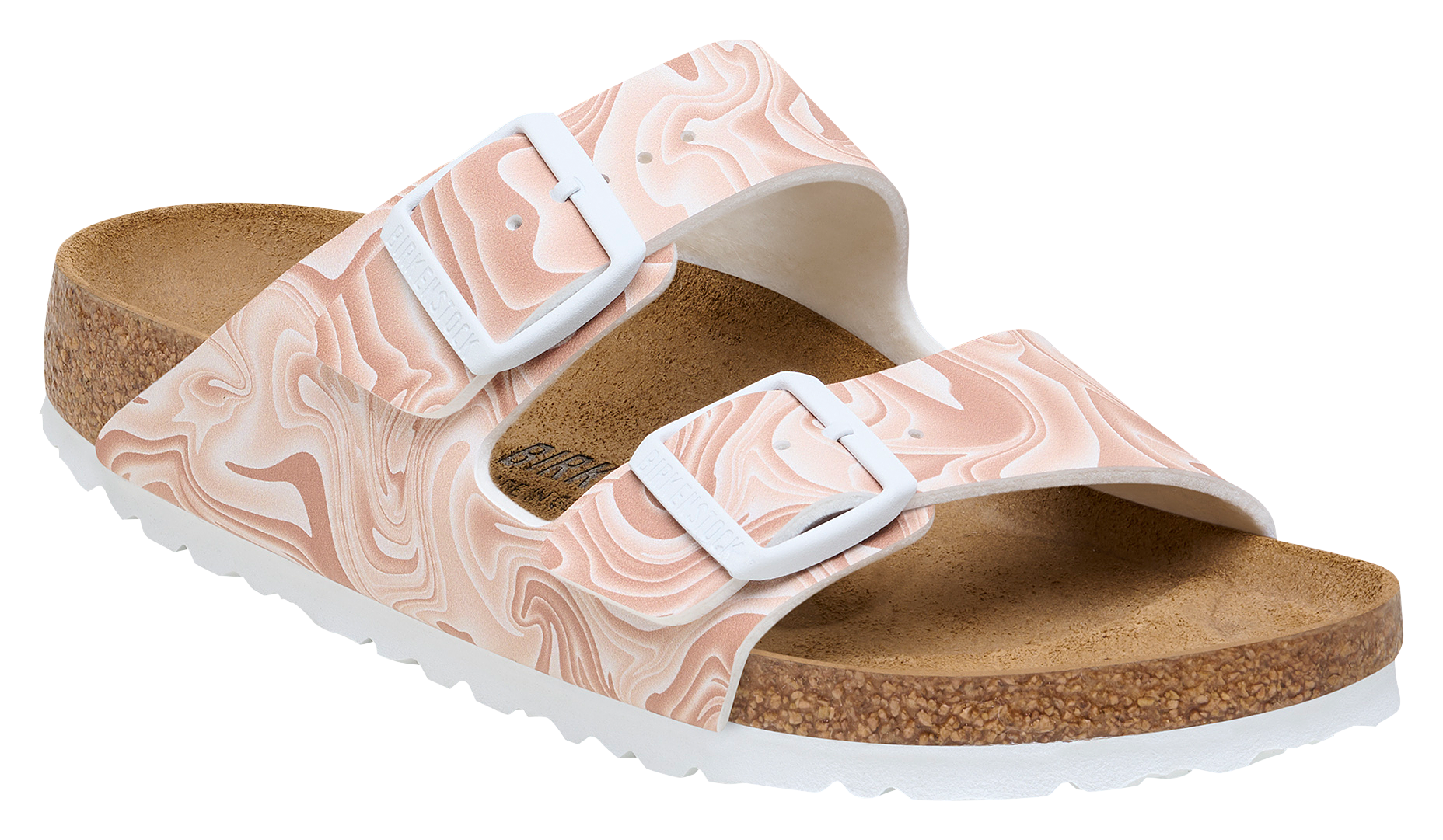 Birkenstock Arizona Birko-Flor Sandals for Ladies - Marble New Beige - 39M