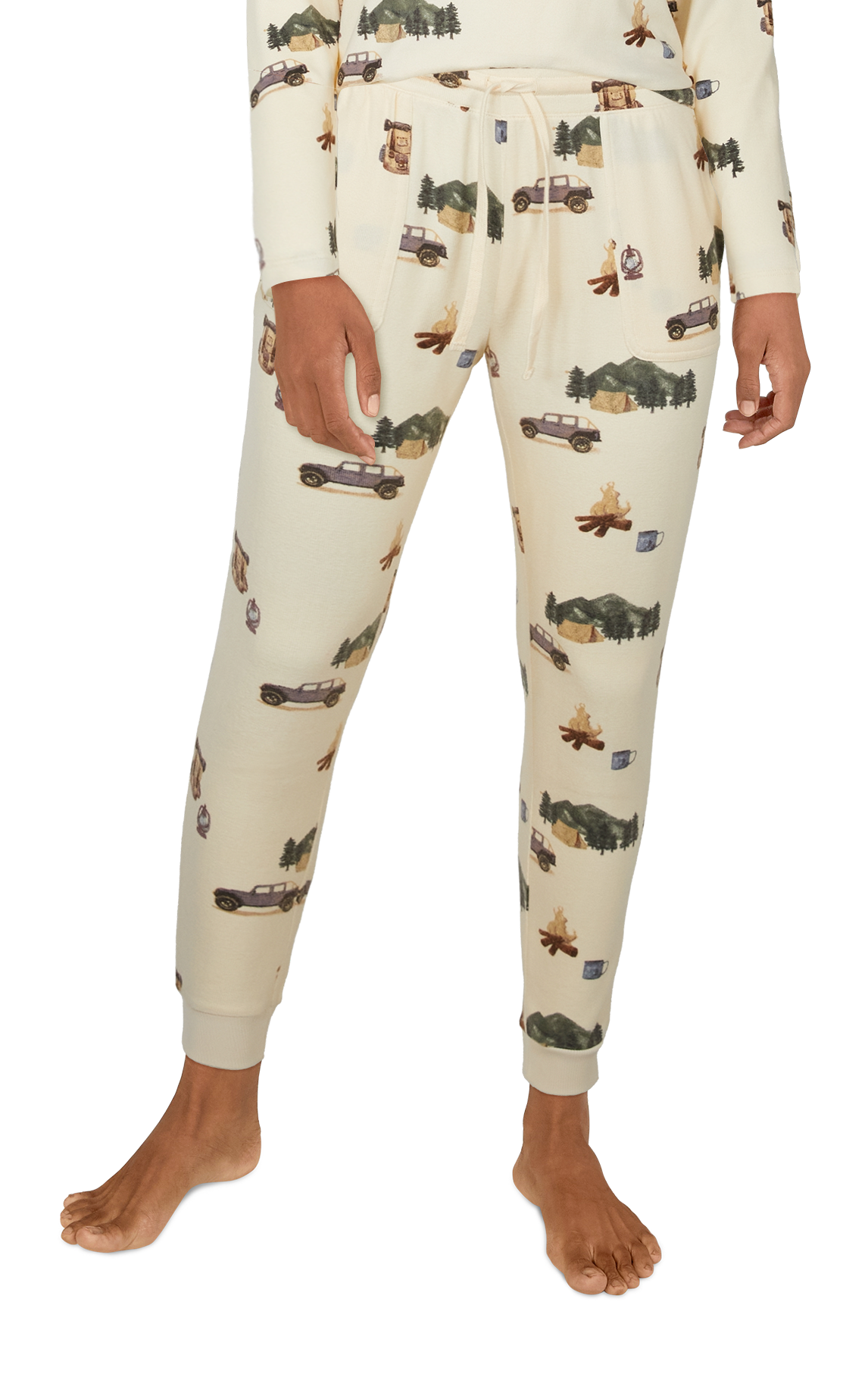 Image of Natural Reflections Camper Print Joggers for Ladies - Camp Print - XS