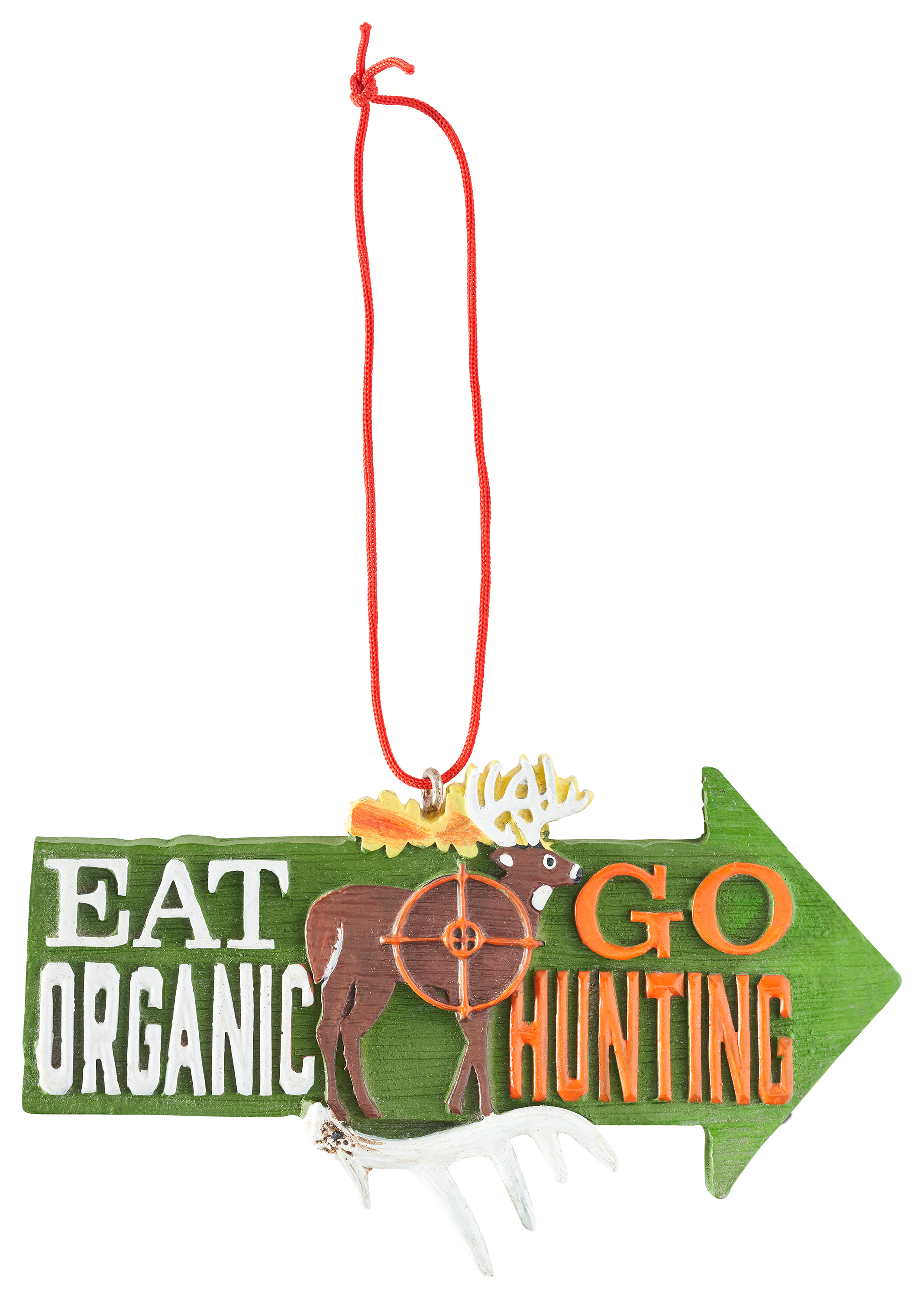 Image of Bass Pro Shops Eat Organic Go Hunting Sign Ornament