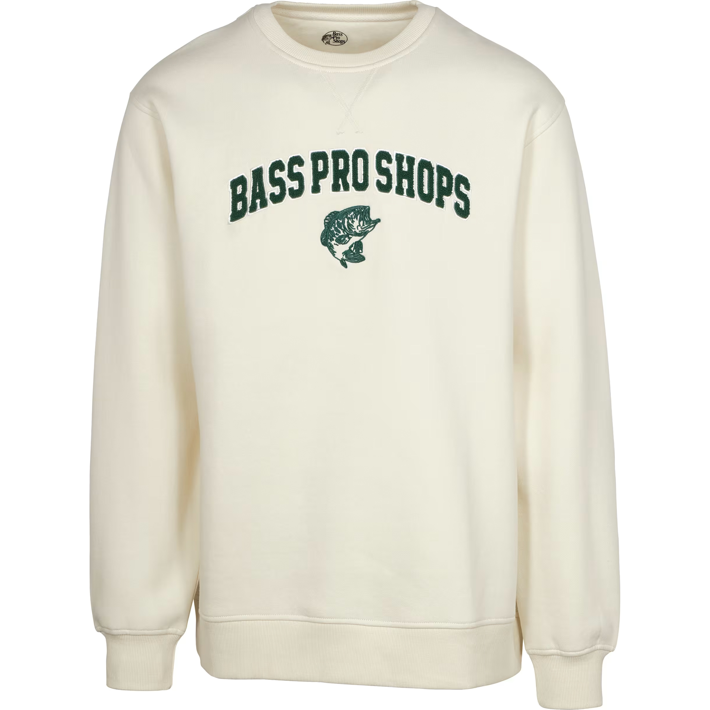 Bass Pro Shops Vintage Crew-Neck Long-Sleeve Sweatshirt - White