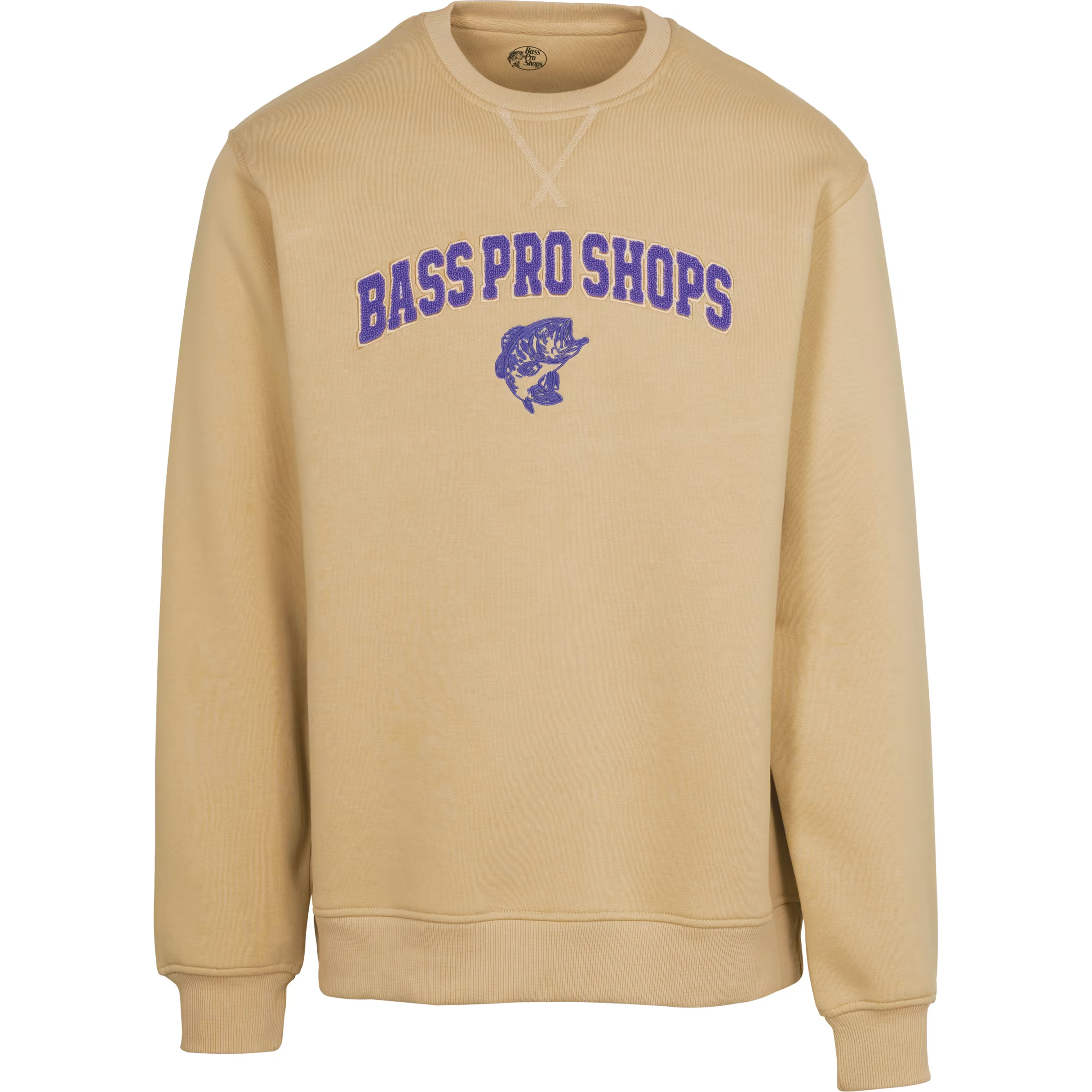 Bass Pro Shops Vintage Crew-Neck Long-Sleeve Sweatshirt - Pale Khaki