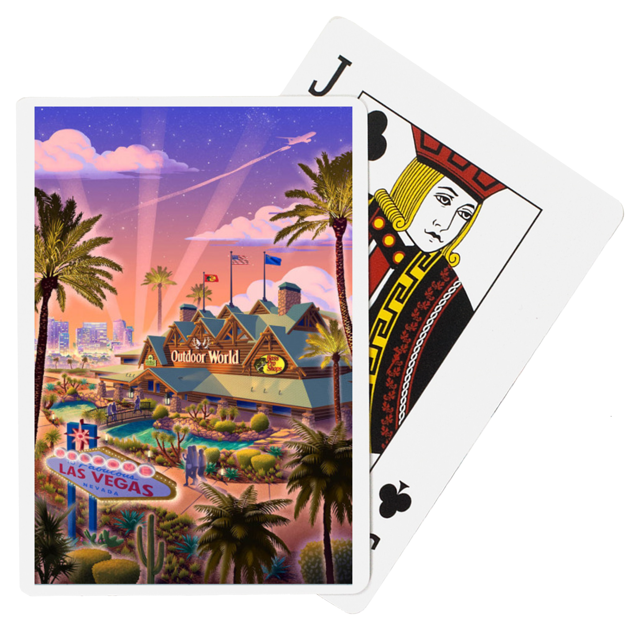 Image of Lantern Press Bass Pro Shops and Las Vegas Strip Playing Cards