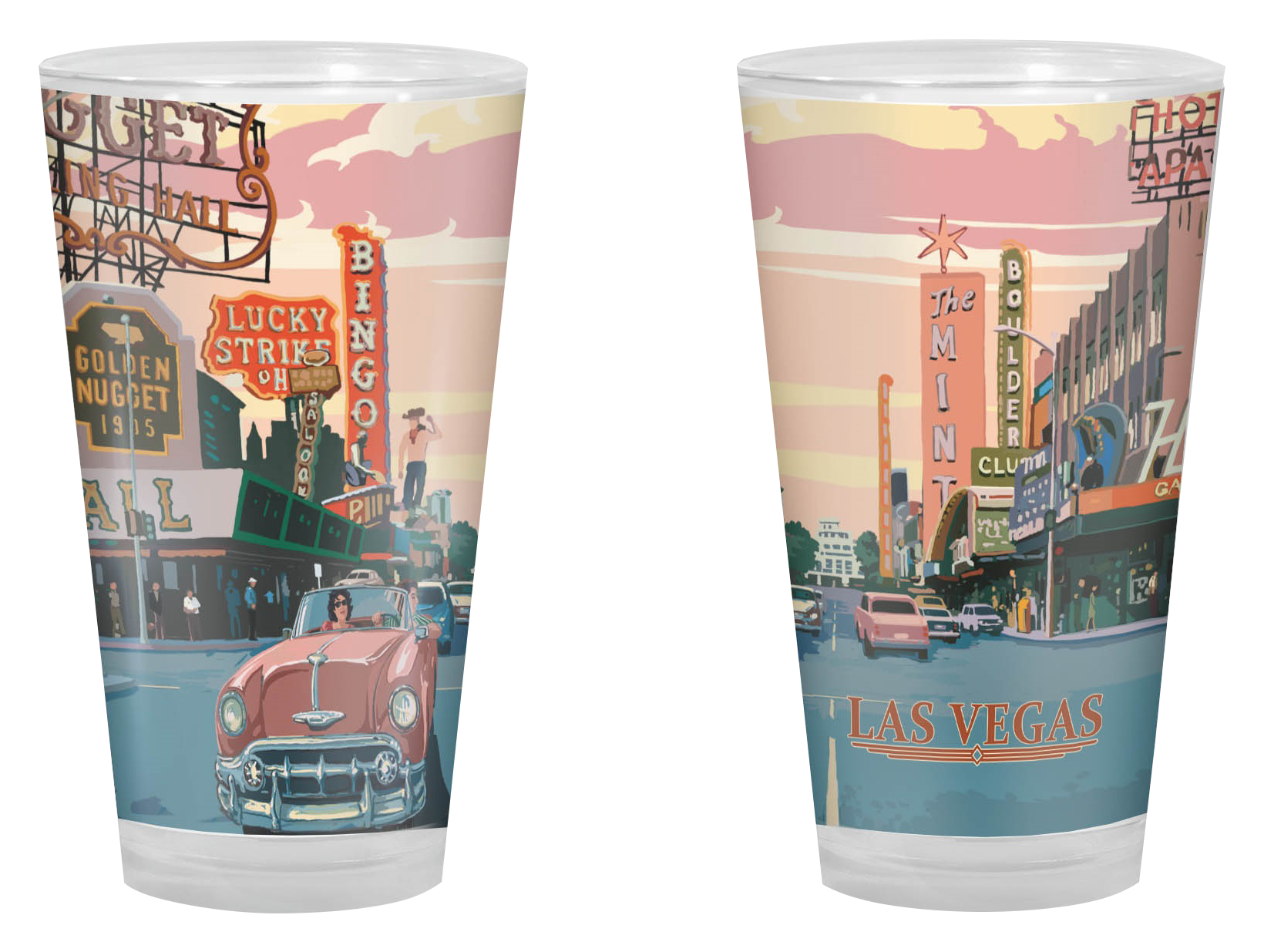 Image of Lantern Press Vintage Las Vegas Strip Pint Glass