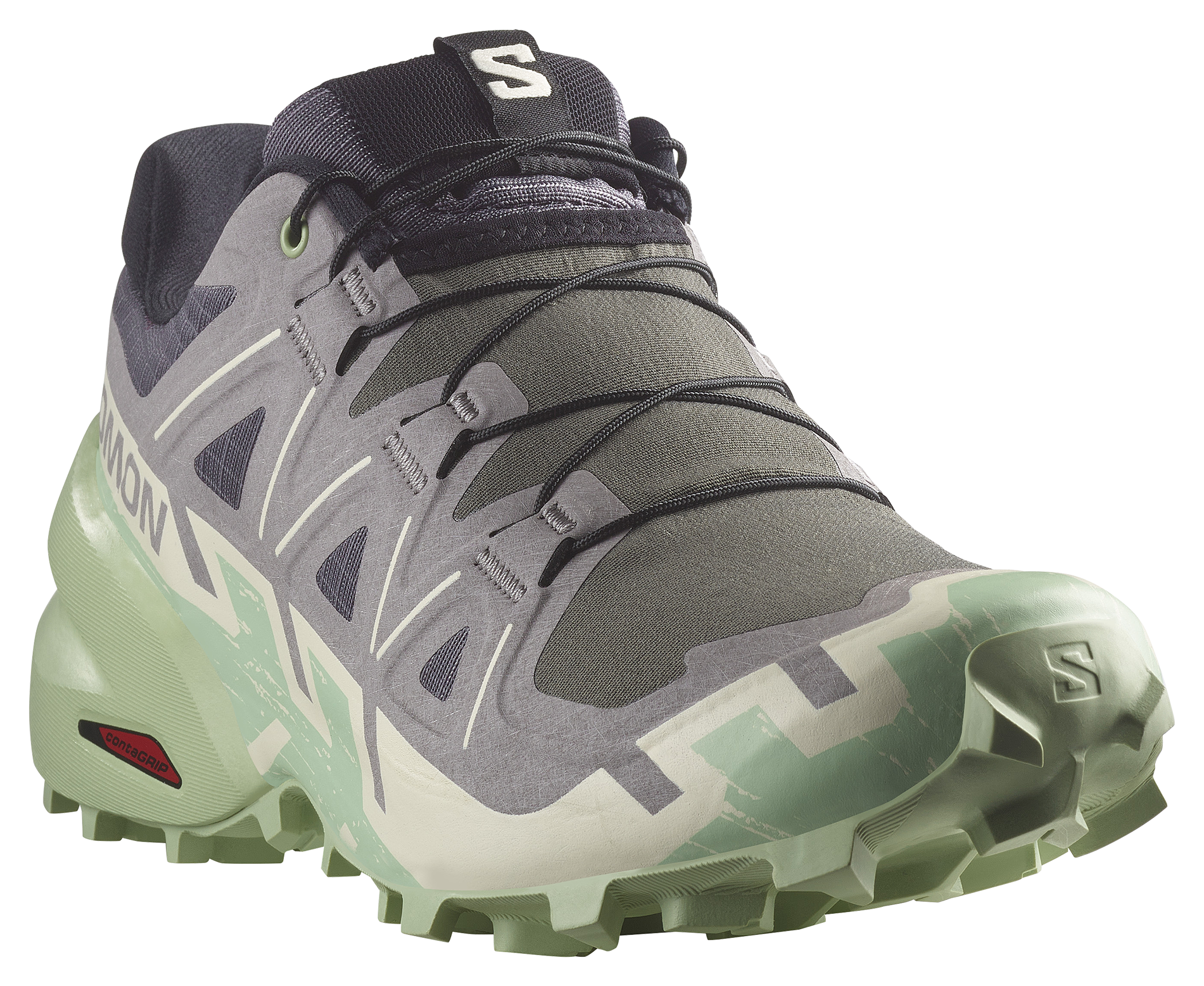 Image of Salomon Speedcross 6 Trail Running Shoes for Ladies - Castlerock/Vanilla Ice/Smoke - 10M
