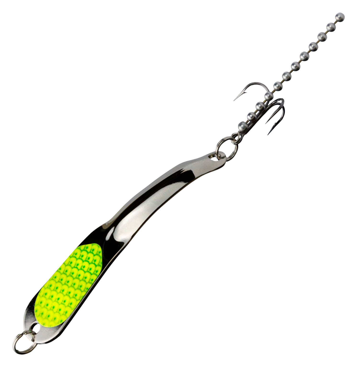 Iron Decoy Steely Spoon - Silver/Chartreuse - 2″ - 1/10 oz.
