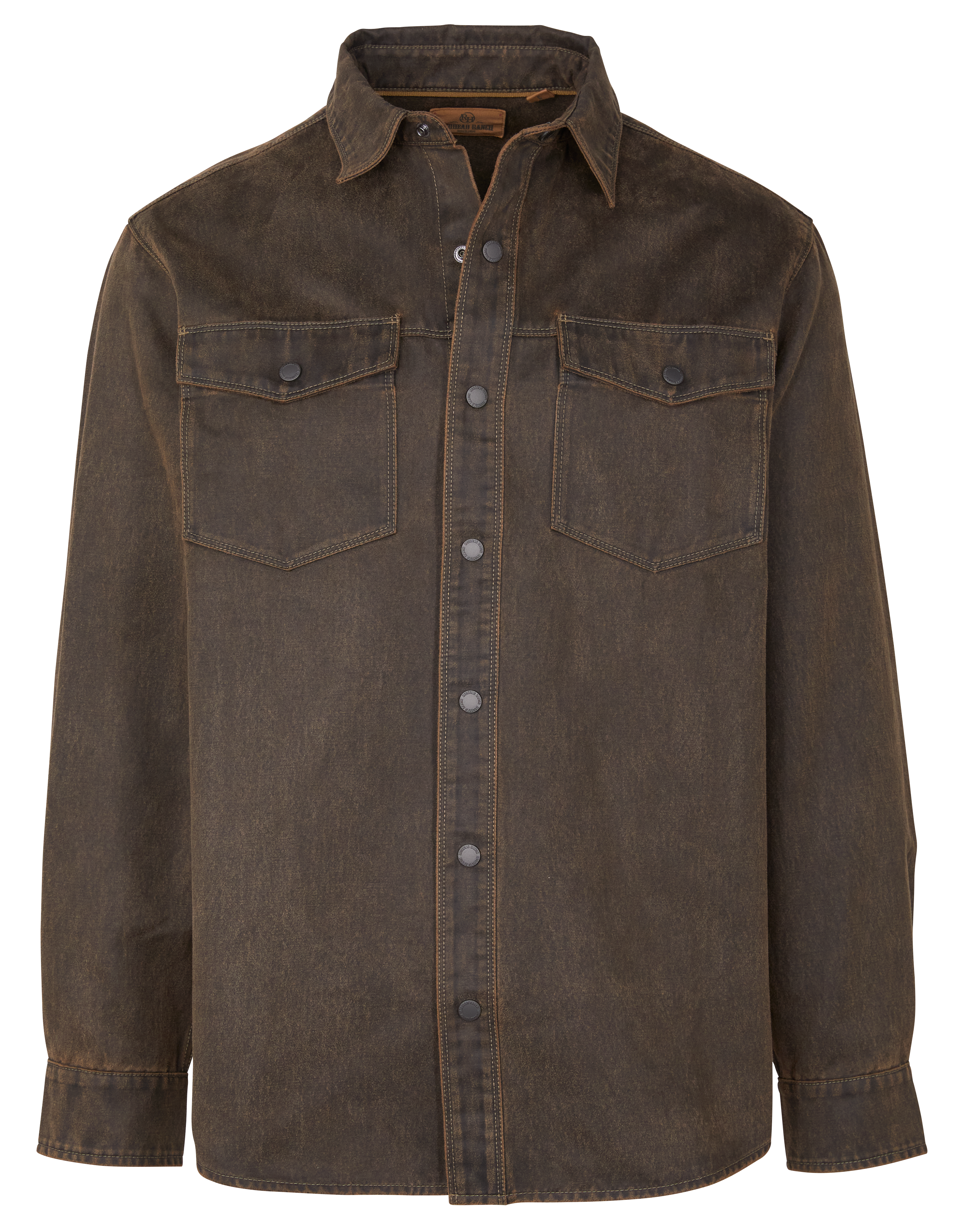 Image of RedHead Ranch Willowbrook Suede Shirt Jacket for Men - Dark Earth - S