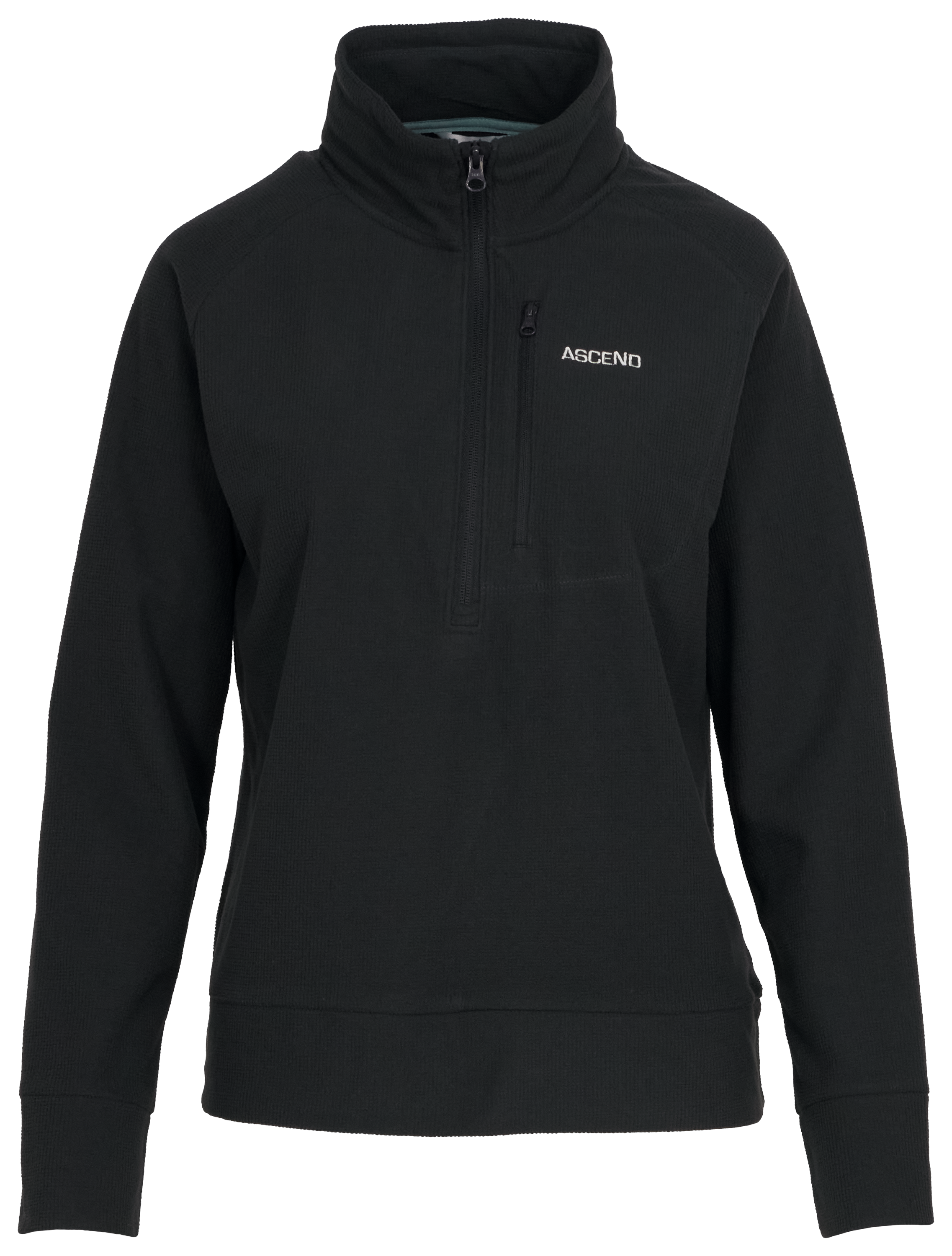 Image of Ascend Grid Fleece Half-Zip Pullover for Ladies - Black - XS