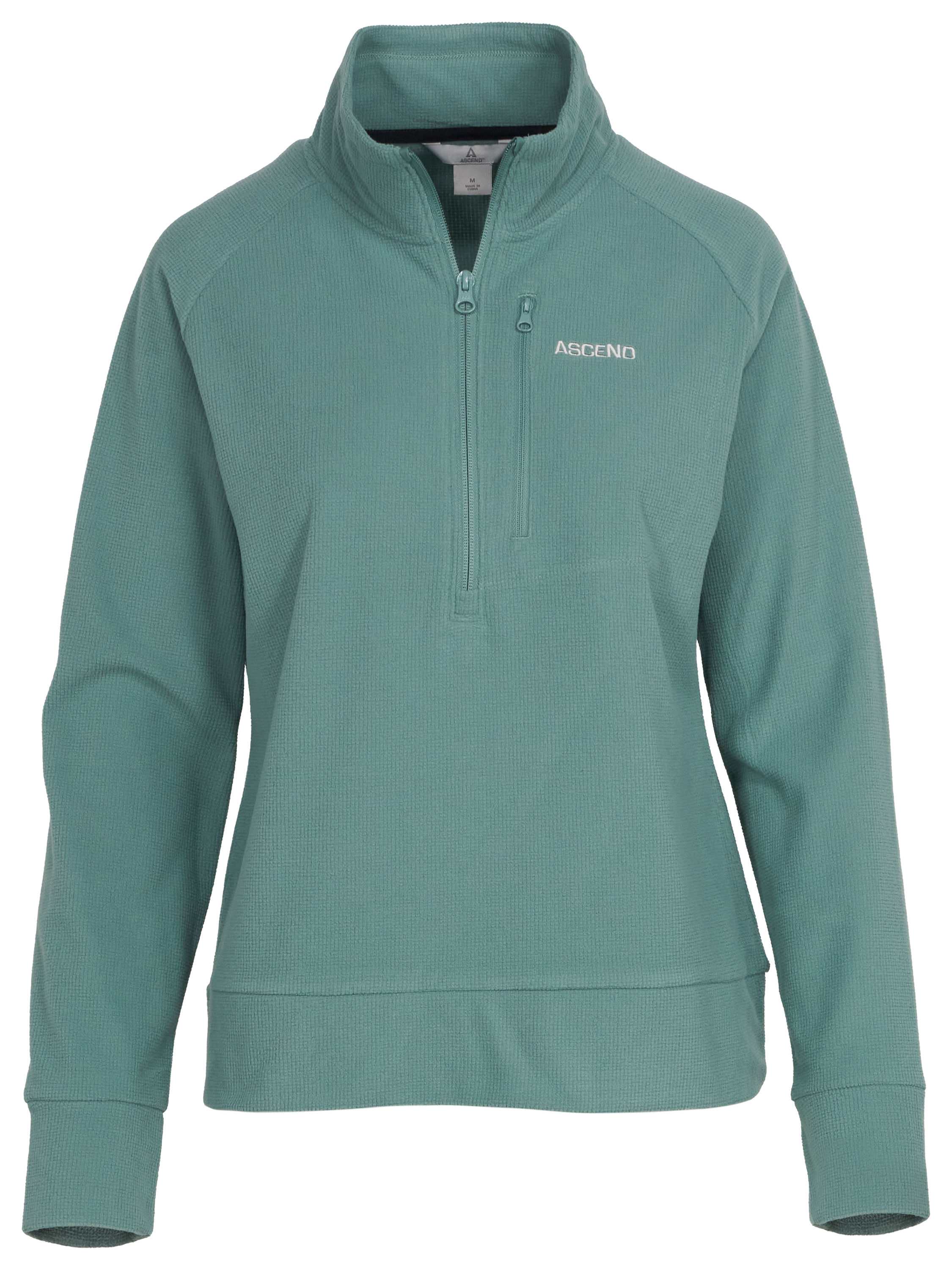 Image of Ascend Grid Fleece Half-Zip Pullover for Ladies - Sage Brush Green - S