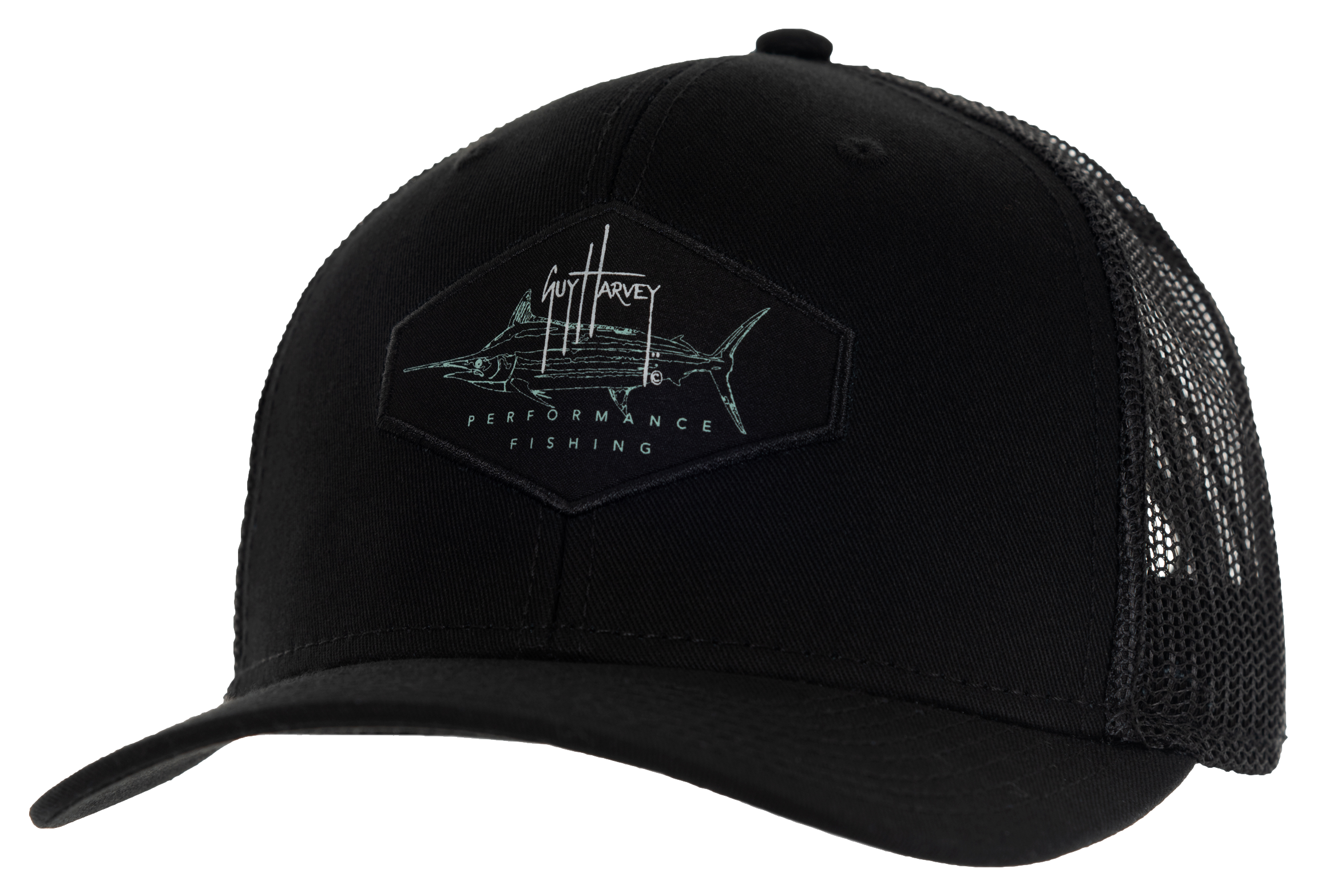 Image of Guy Harvey Marlin Patch Cap - Black