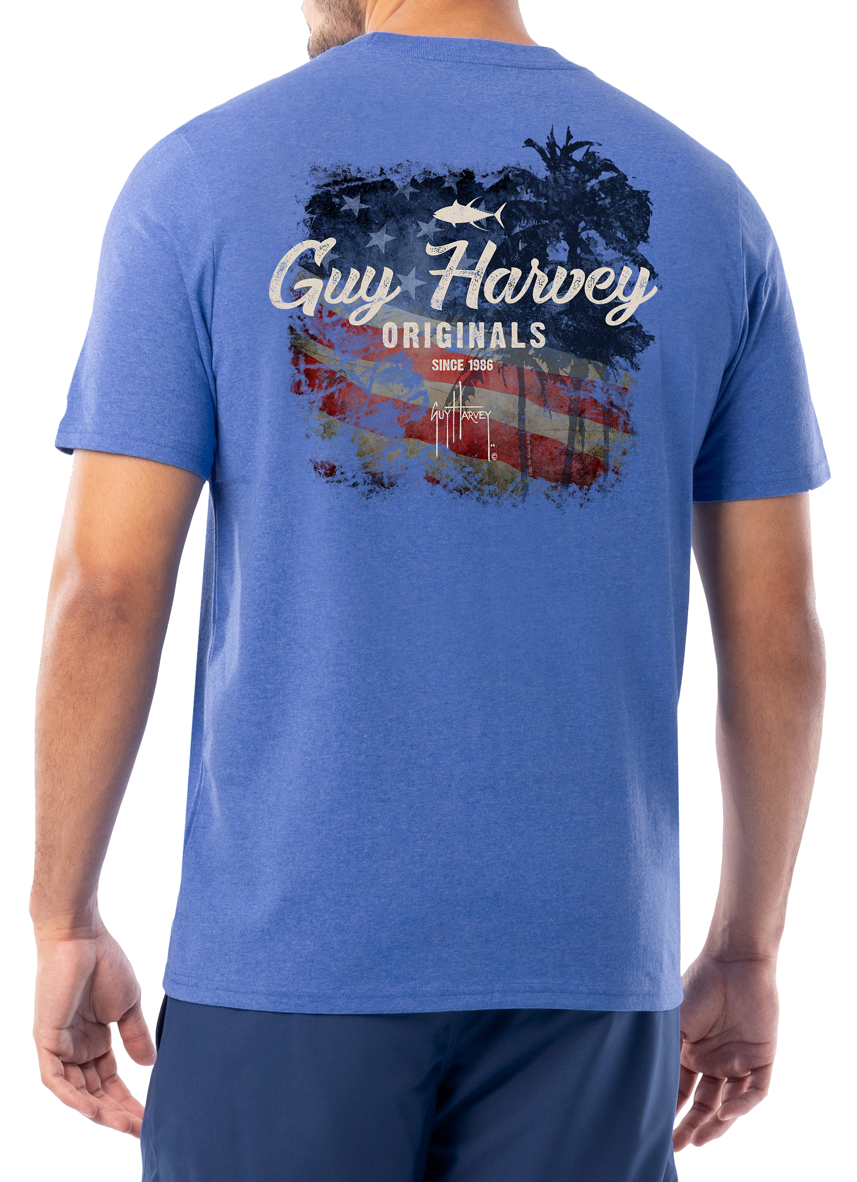 GUY HARVEY Faded Short-Sleeve T-Shirt for Men
