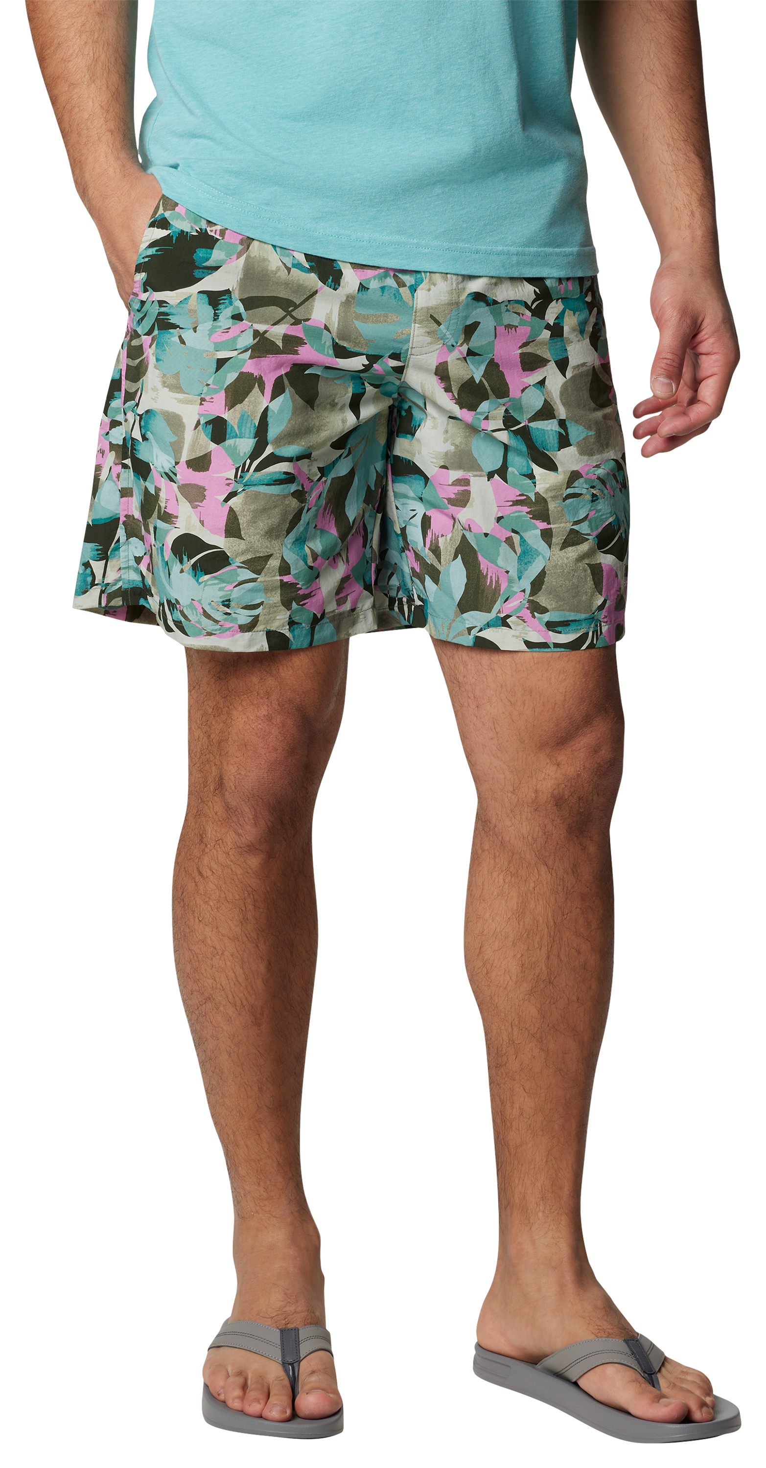 Columbia PFG Super Backcast II Water Shorts for Men - Cypress Ikat Palms - L - 6"
