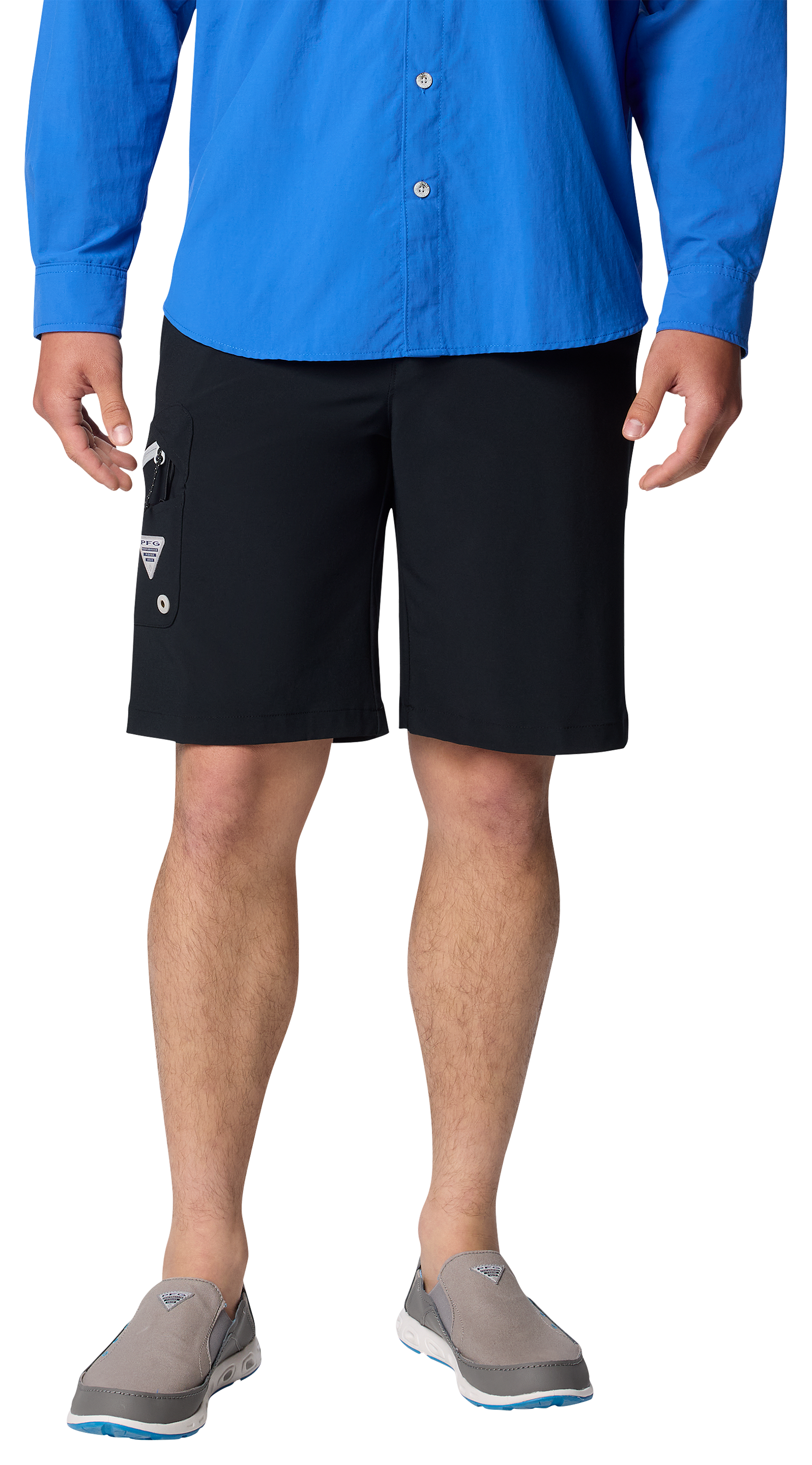 Image of Columbia PFG Terminal Tackle II Shorts for Men - Black/Cool Grey - 42