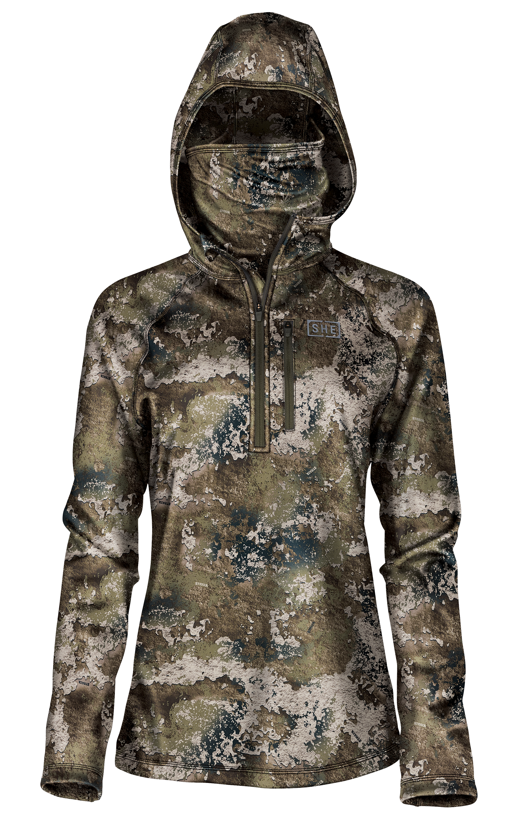 Image of SHE Outdoor Midweight Half-Zip Hoodie for Ladies - TrueTimber Strata - XS