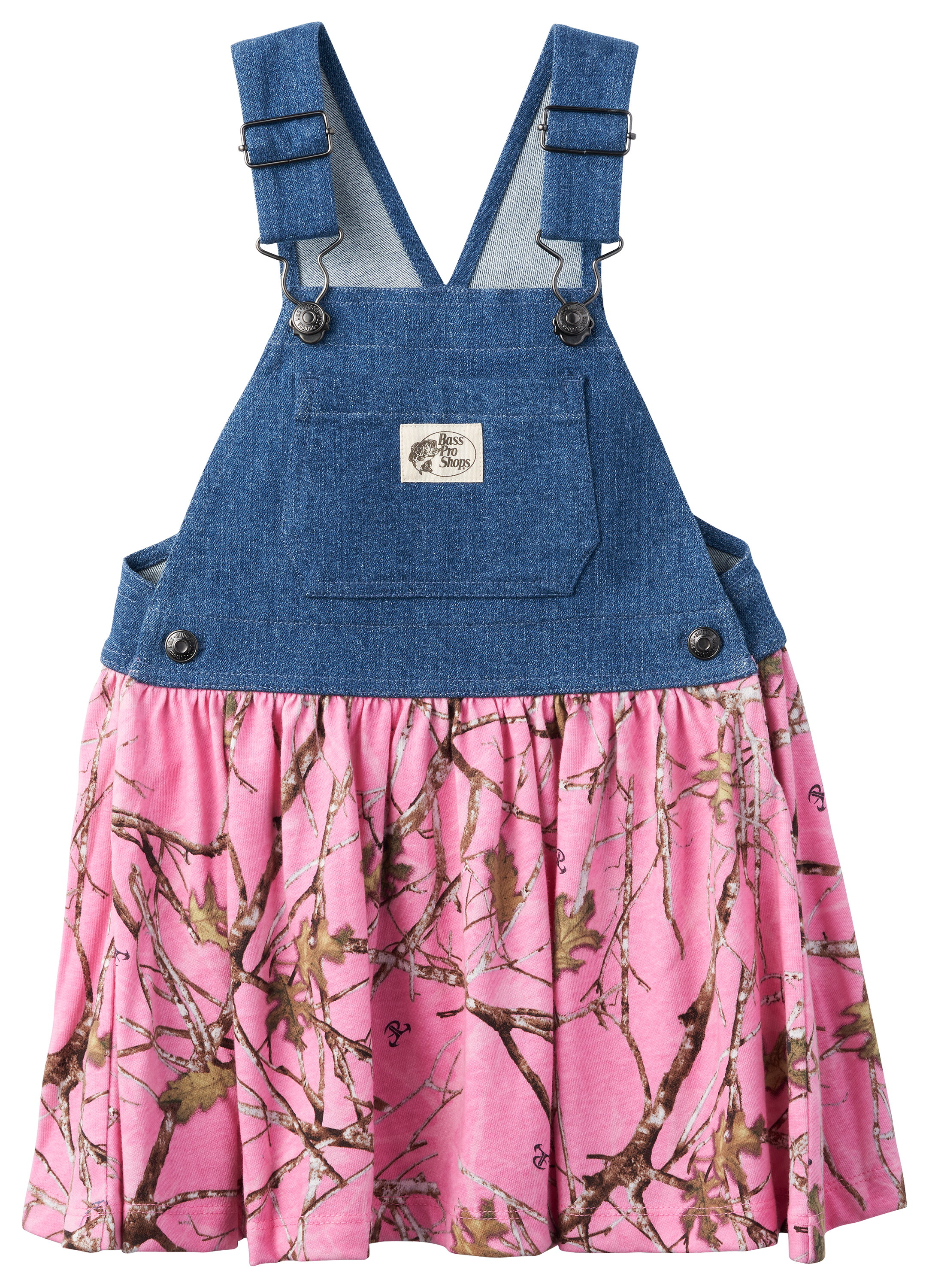 Image of Bass Pro Shops Overall Dress for Toddlers - TrueTimber Conceal Pink - 2T