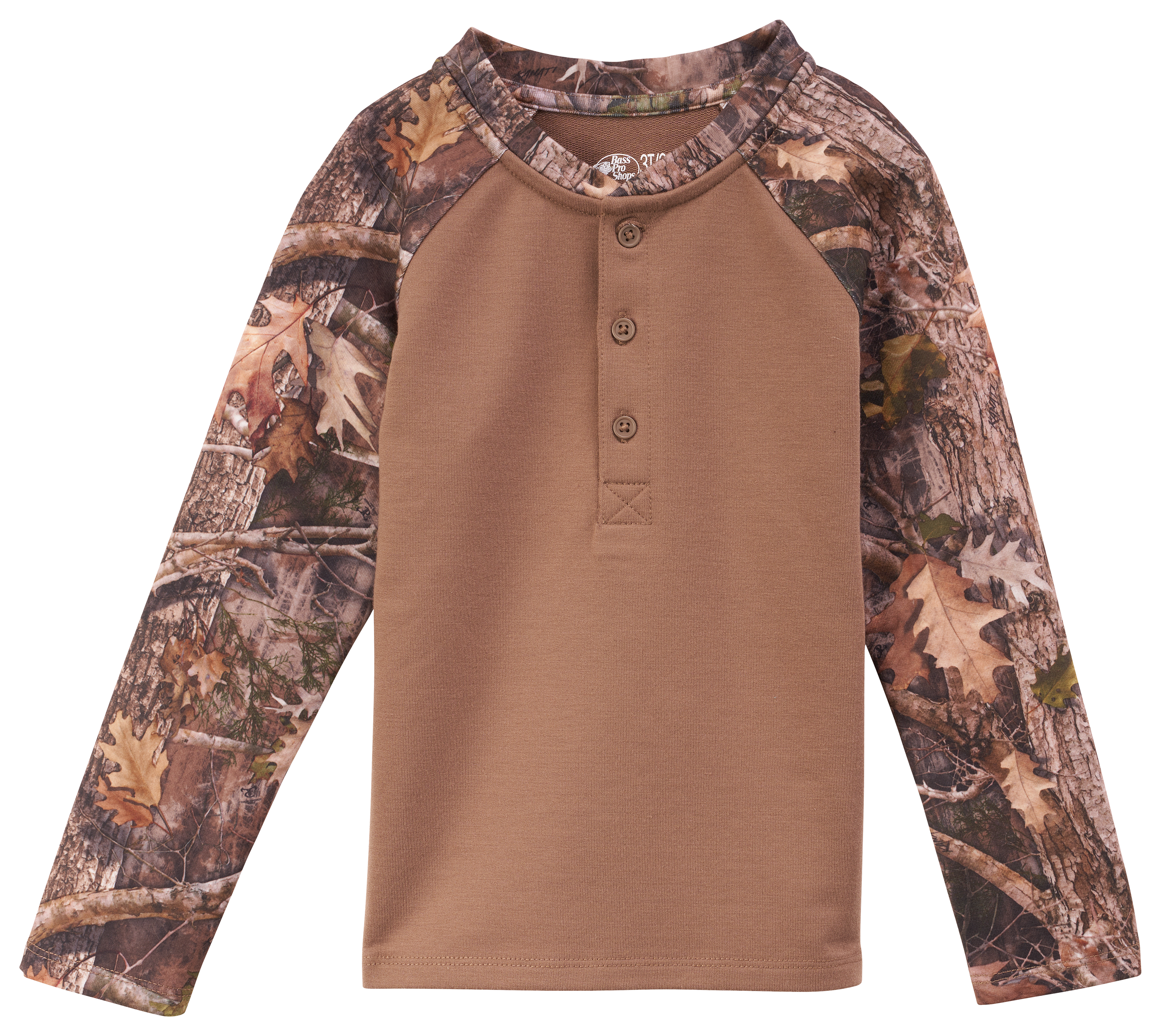 Image of Bass Pro Shops Camo Long-Sleeve Henley for Toddlers - TrueTimber Kanati - 2T